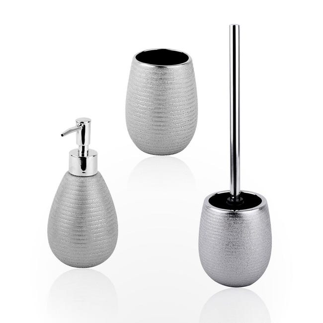 Set Di Accessori Per Bagno Iris Silver In Ceramica 3 Pezzi Leroy Merlin Leroy Merlin Accessori Per Bagno