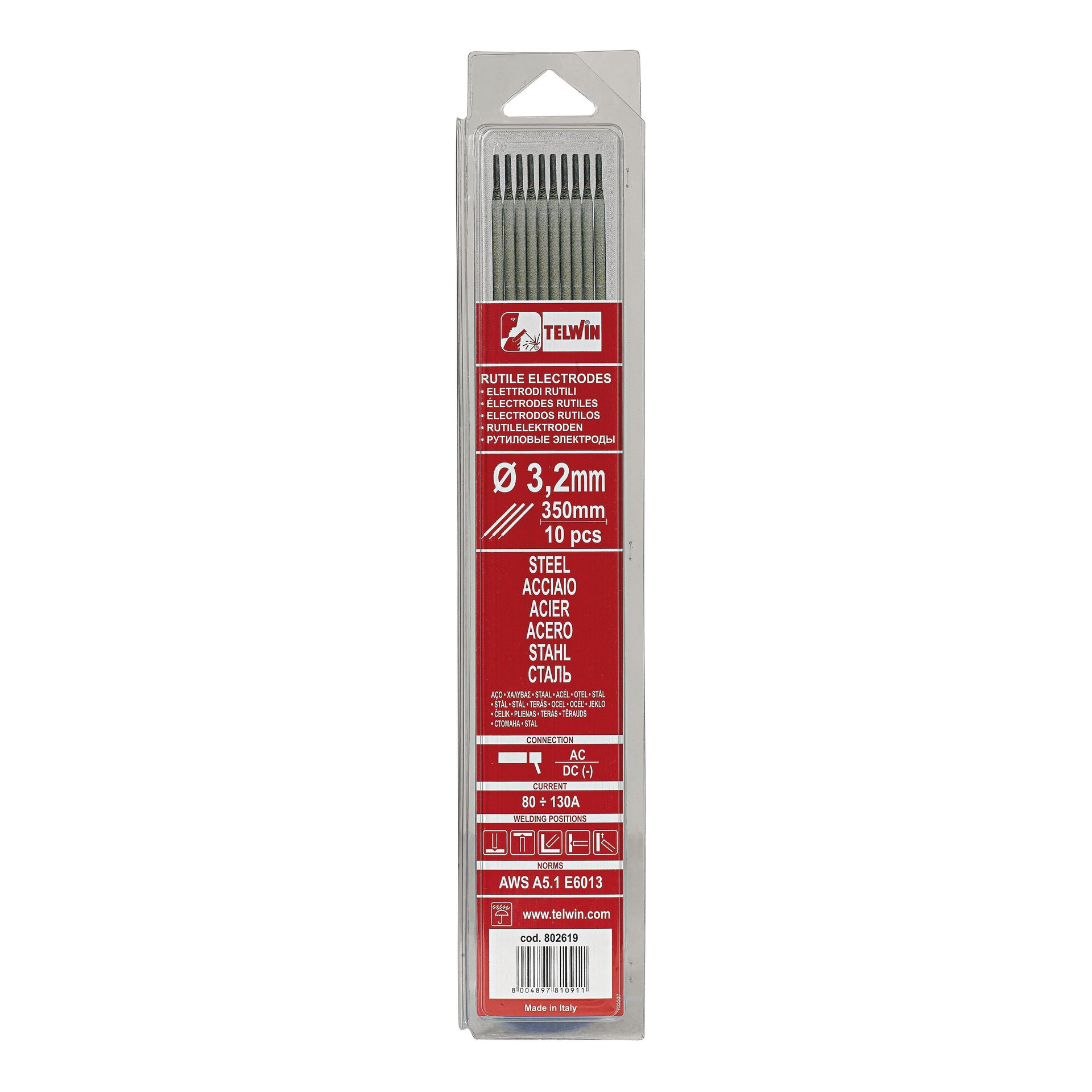10 elettrodi rutilo Ø 3.2 mm