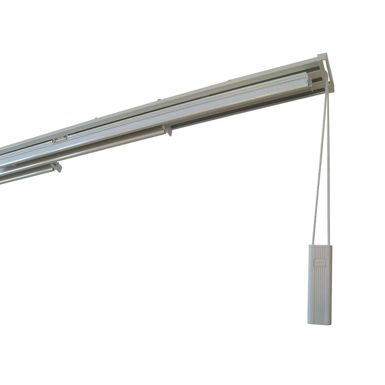 Binario per pannello giapponese singolo 5 vie Alu alluminio 280 cm bianco