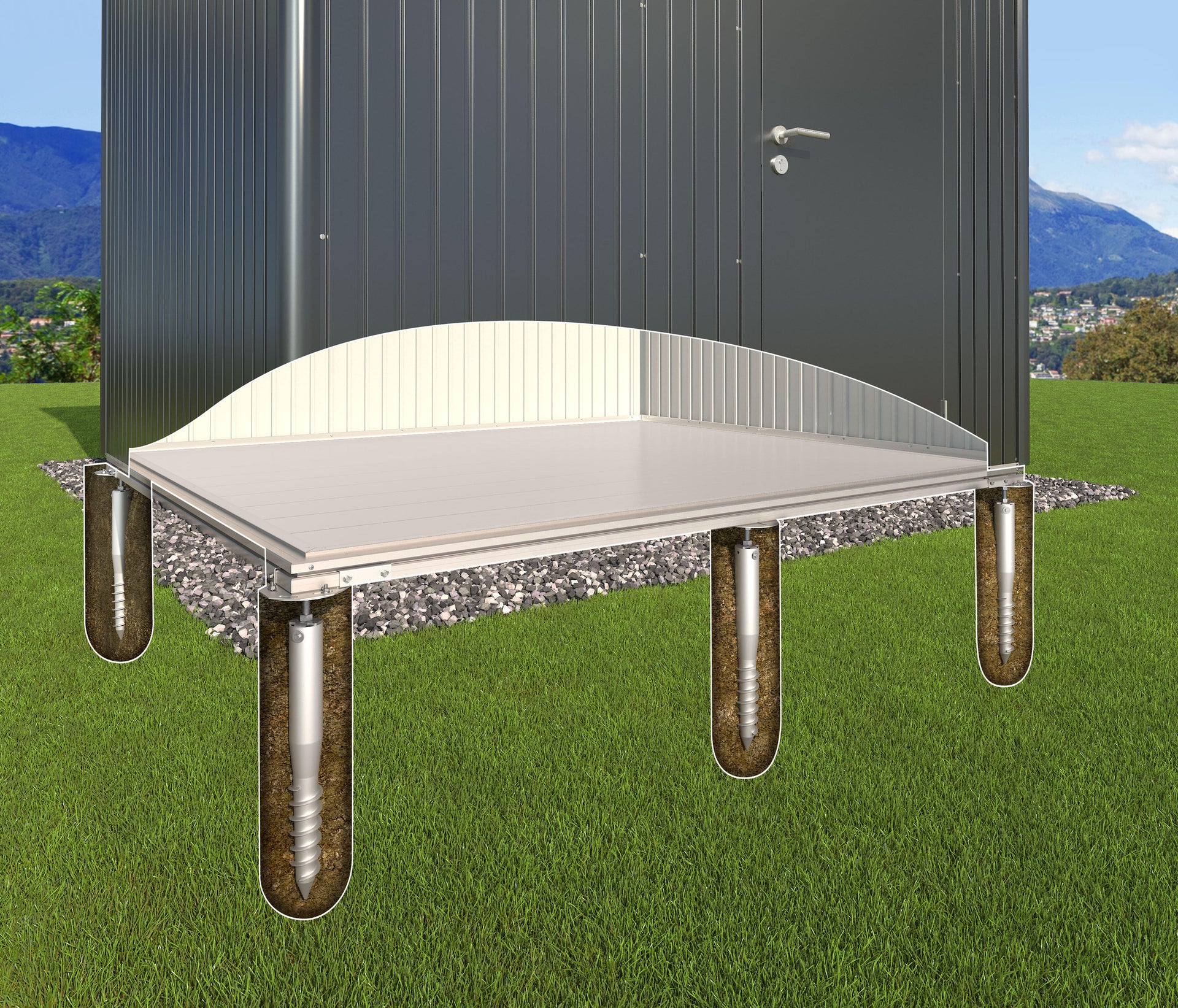 Kit di ancoraggio BIOHORT 222 x 150 x 40 cm