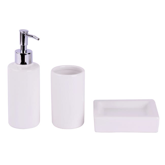 Set Di Accessori Per Bagno Bianco In Ceramica Leroy Merlin Accessori Per Il Bagno Leroy Merlin