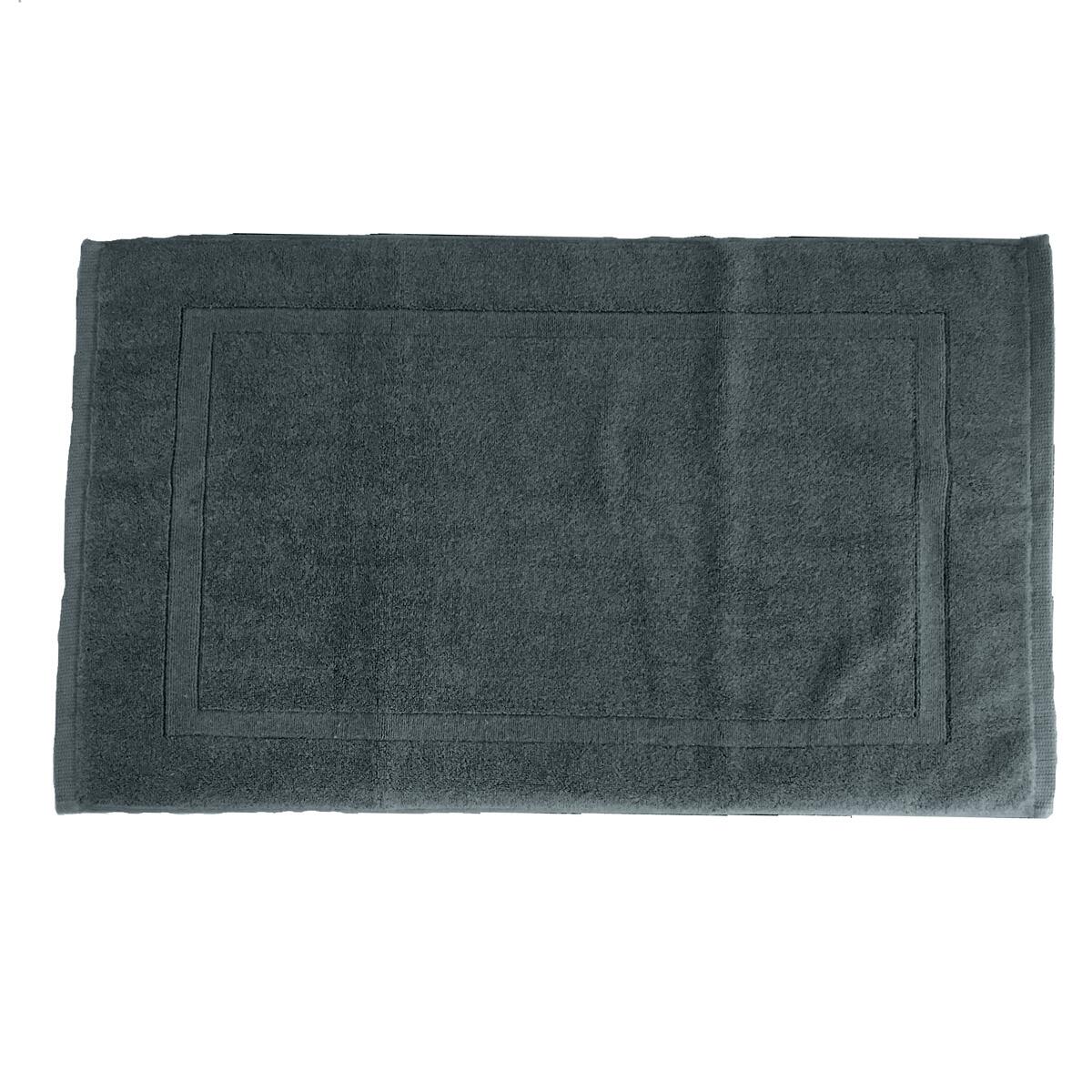 Tappeto bagno rettangolare Eponge in cotone grigio 80 x 50 cm