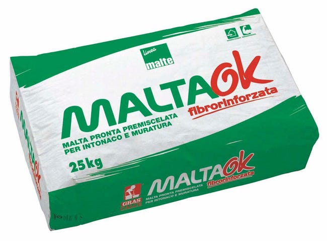Malta GRAS CALCE Ok fibrorinforzata 25 kg - 1