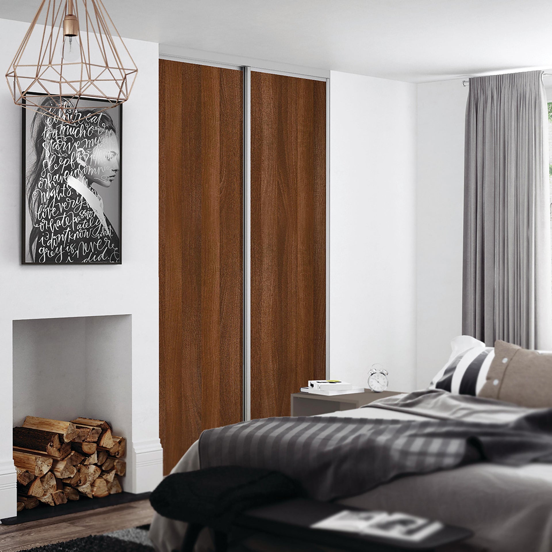 Ante scorrevoli Boston in hdf, L 120 x H 270 cm