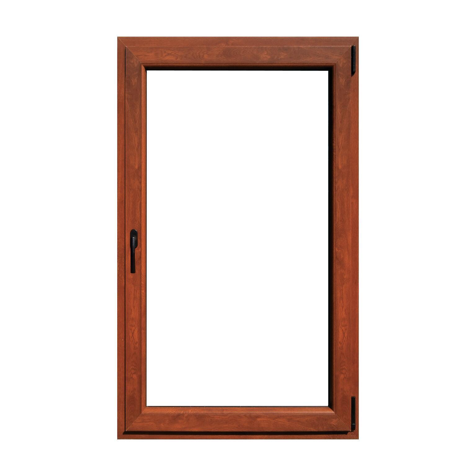 Finestra in pvc noce L 60 x H 100 cm, 1 anta oscillo-battente apertura destra