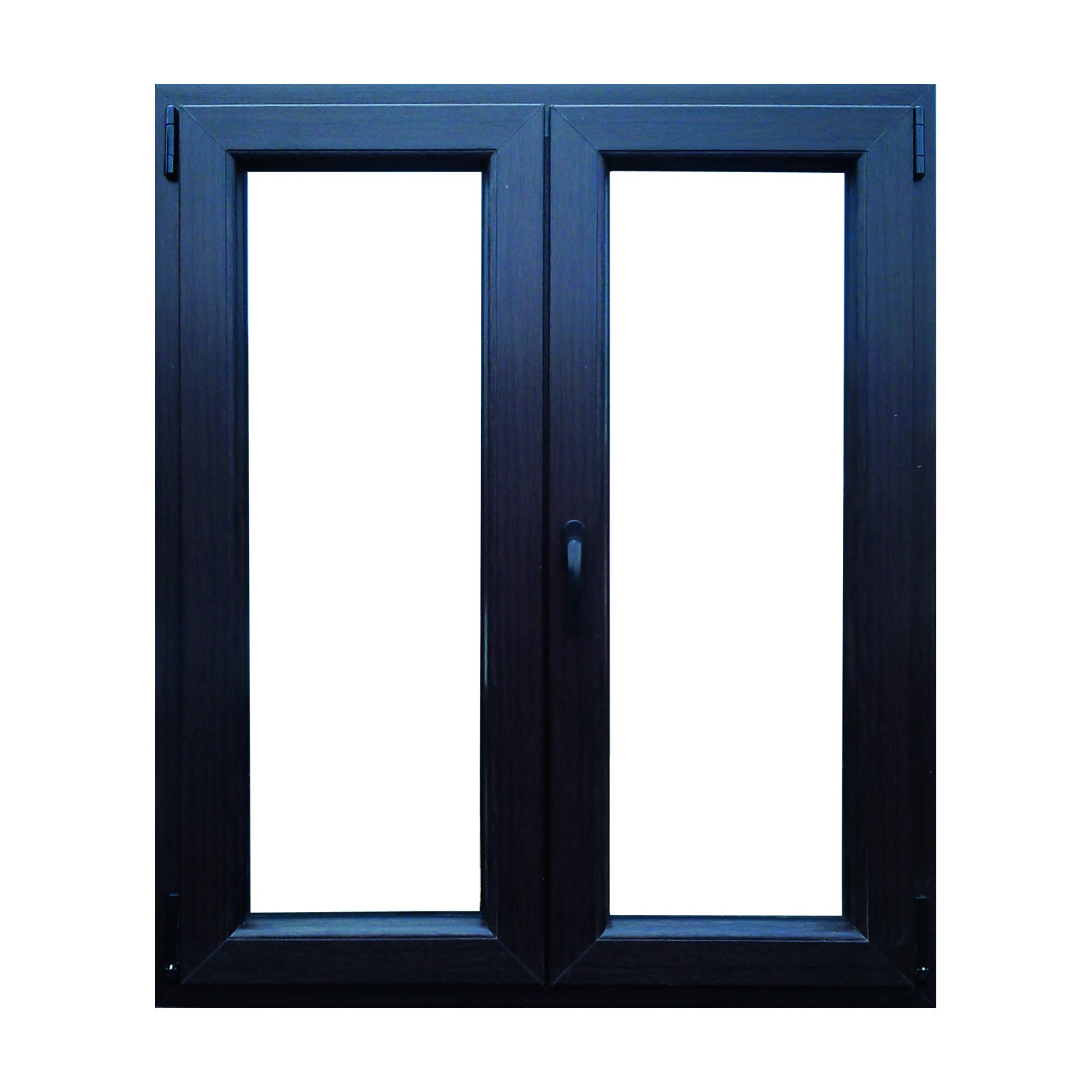 Finestra in pvc noce scuro L 100 x H 120 cm