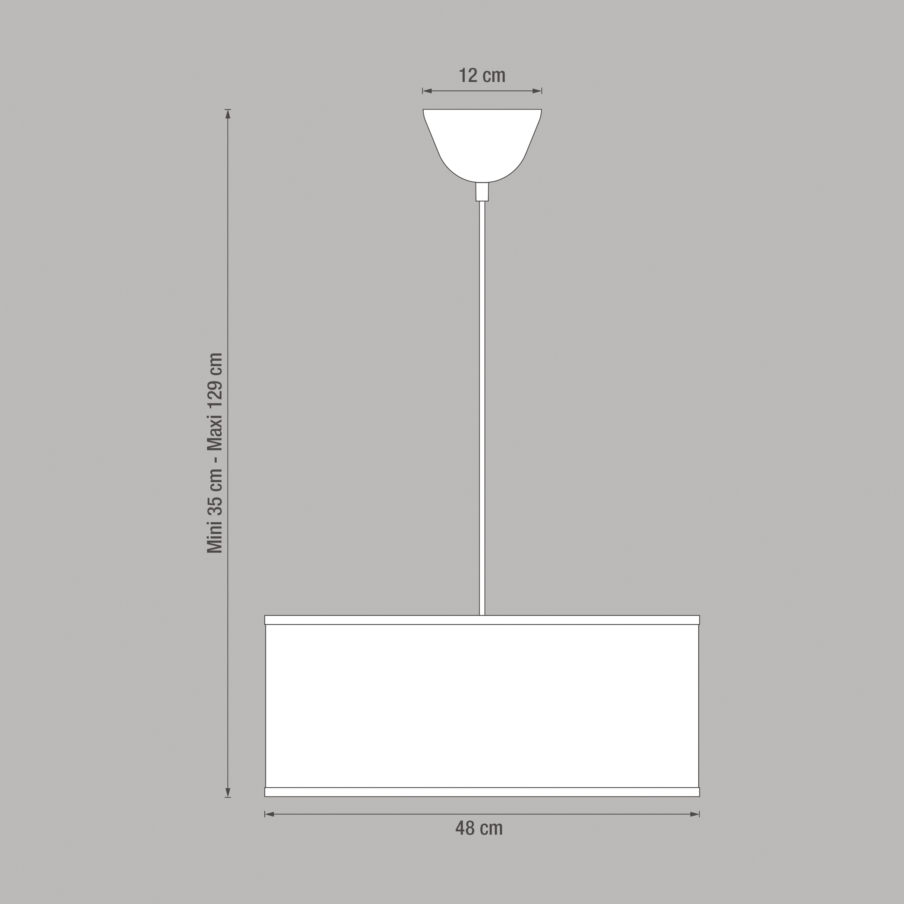 Lampadario Moderno Sitia nero in cotone, D. 48 cm, L. 19 cm, 3 luci, INSPIRE - 2