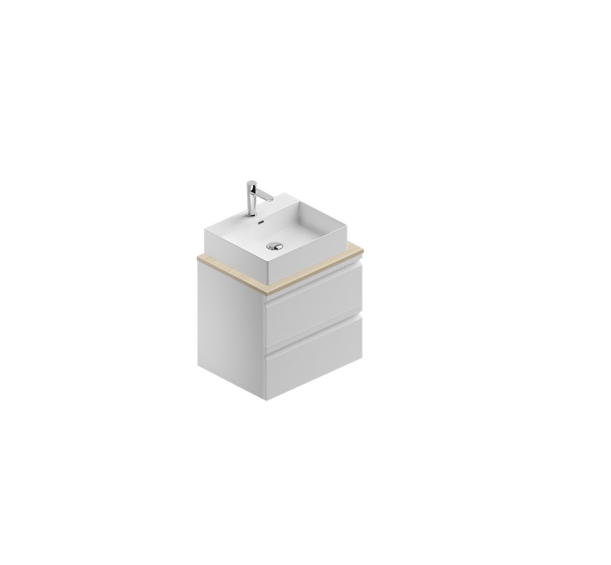 Mobile bagno Pull bianco/natura L 59.5 cm