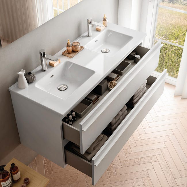 Mobile Bagno Linea Bianco L 119 5 Cm Leroy Merlin Lavelli Bagno Leroy Merlin