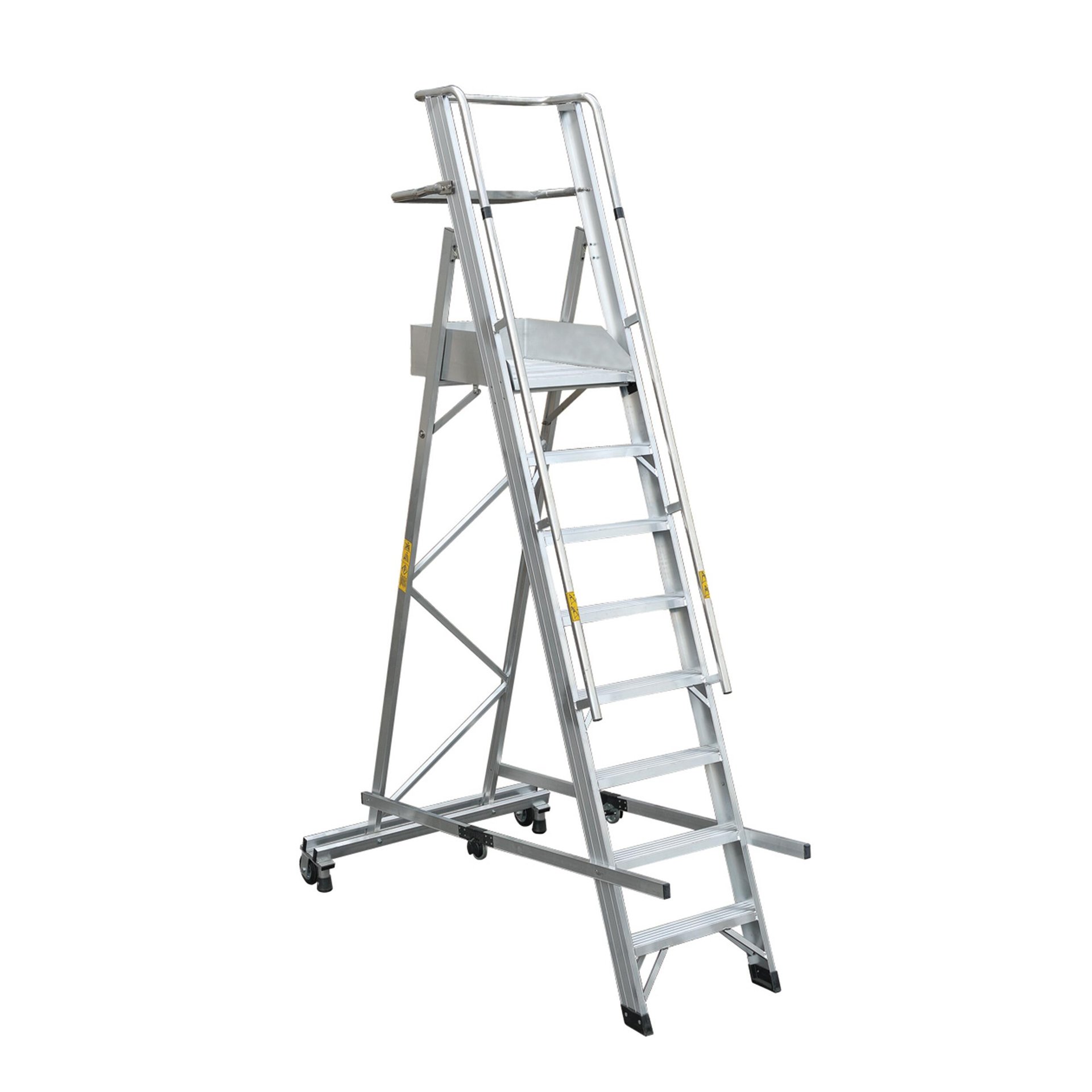 Scala a castello GIERRE Serie 7 Professional in alluminio 8 gradini per lavori fino a 4.1 m