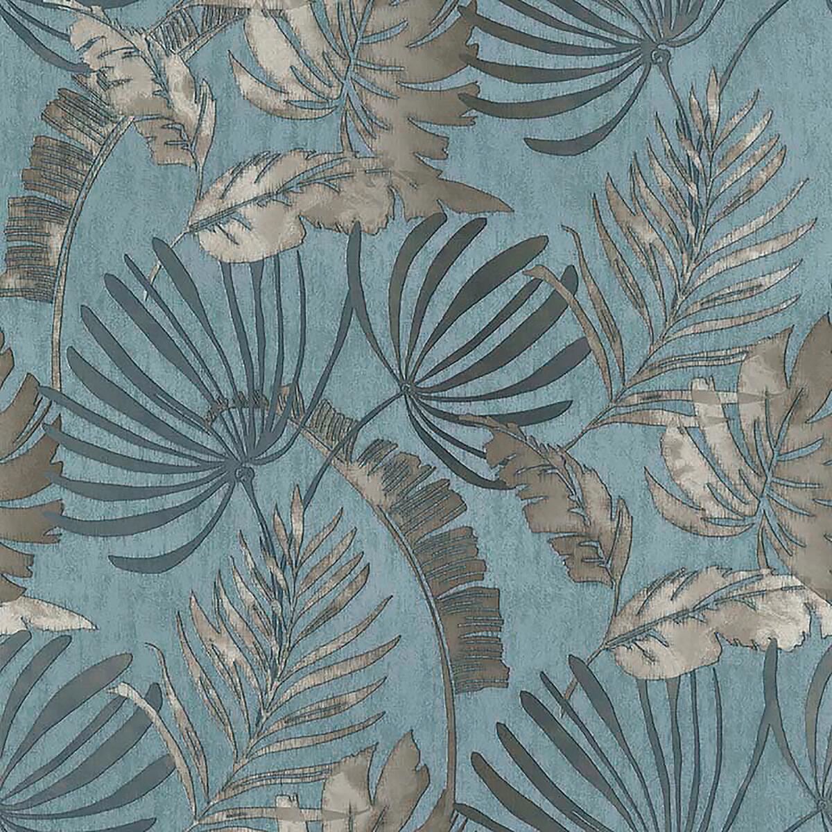 Carta Da Parati Sejours Chambres Vintaleaf Blu 53 Cm X 10 05 M Leroy Merlin