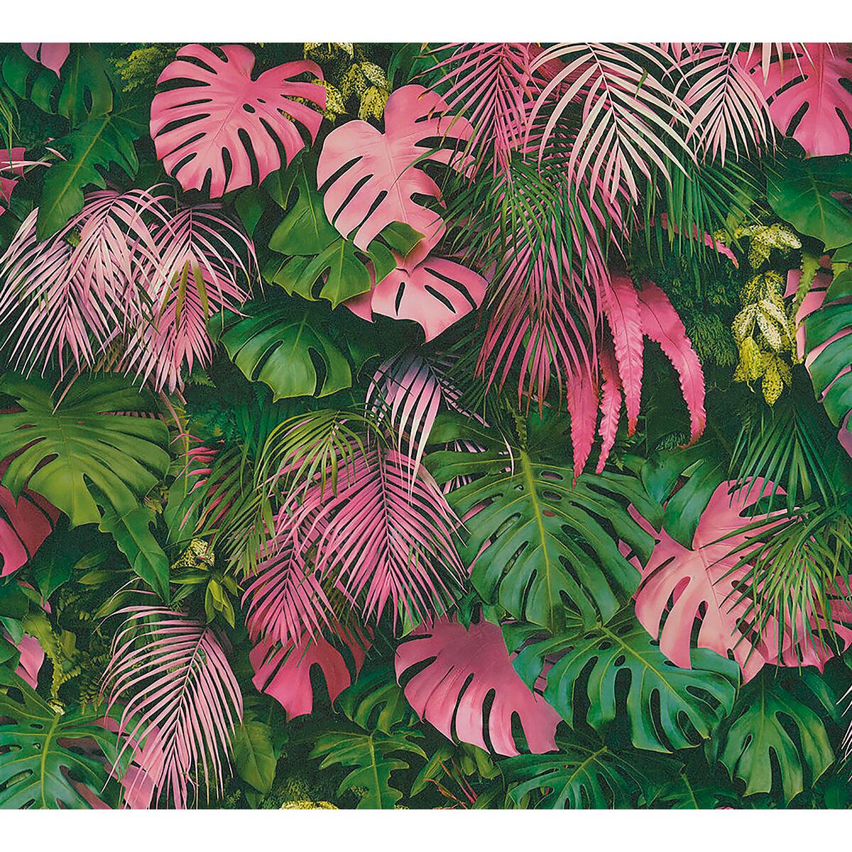 Carta da parati Greenery Jungla rosa, 53 cm x 10.05 m