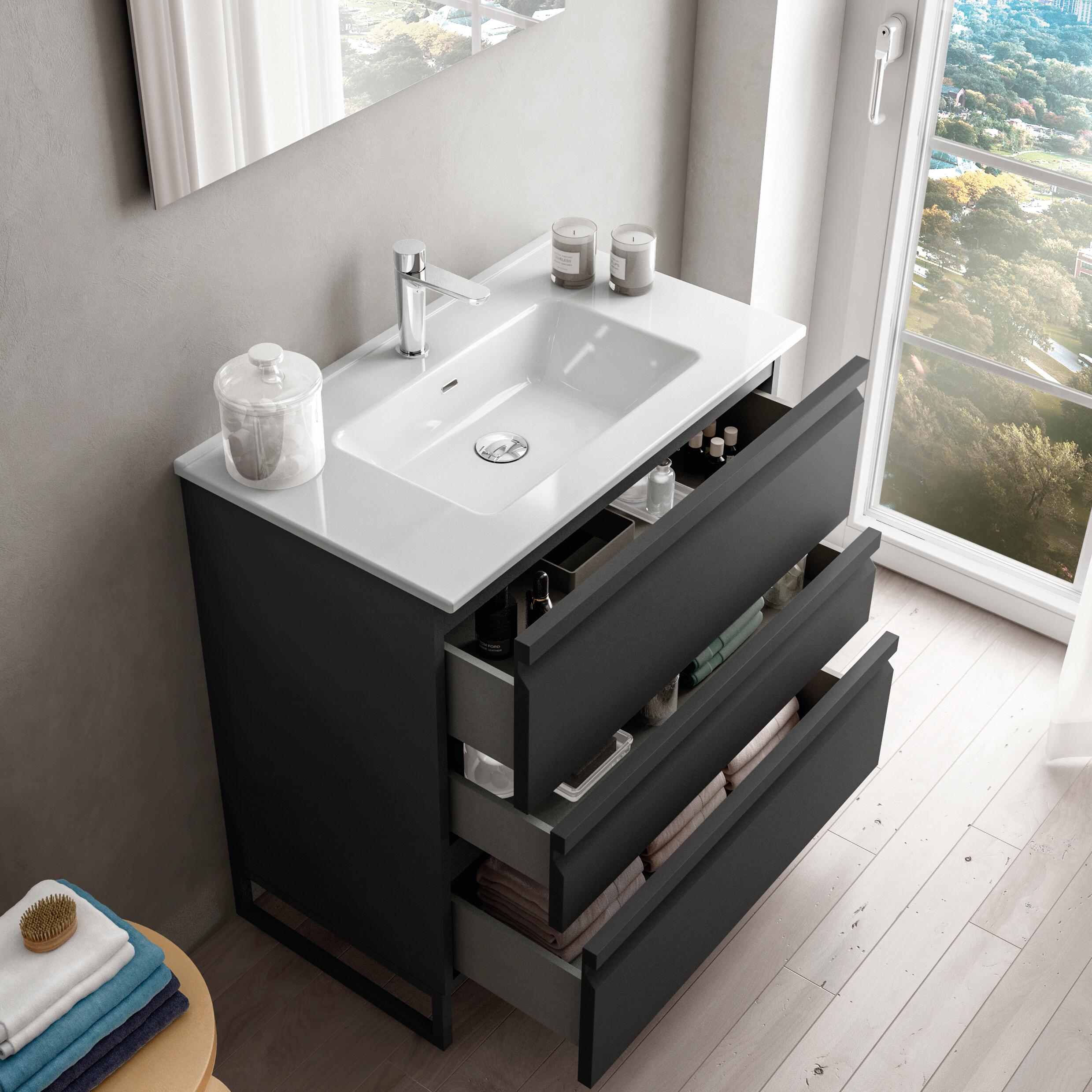 Mobile Bagno Pull Grafite L 79 5 Cm Leroy Merlin