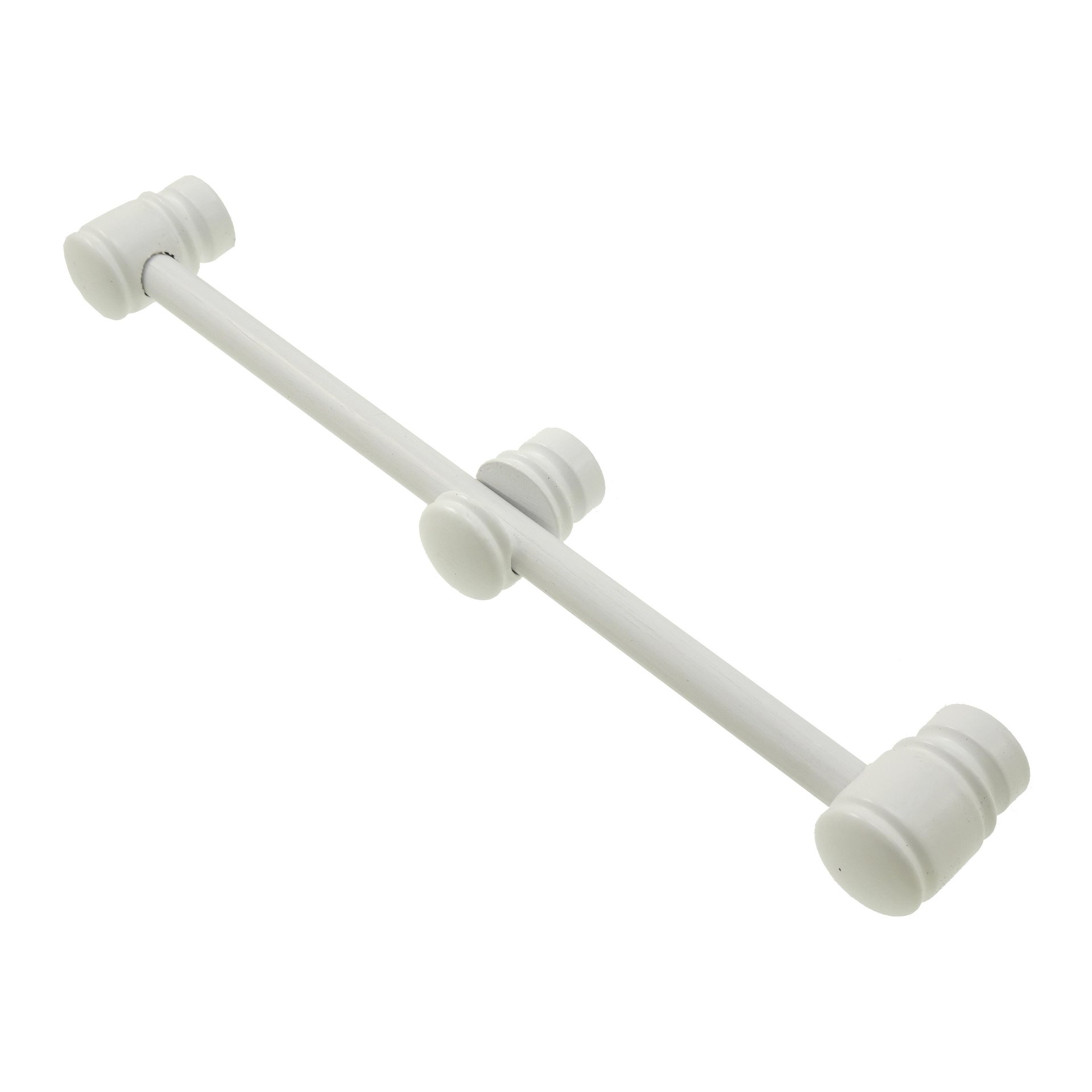 Kit bastone per tenda Zip in legno Ø 11 mm bianco laccato 120 cm