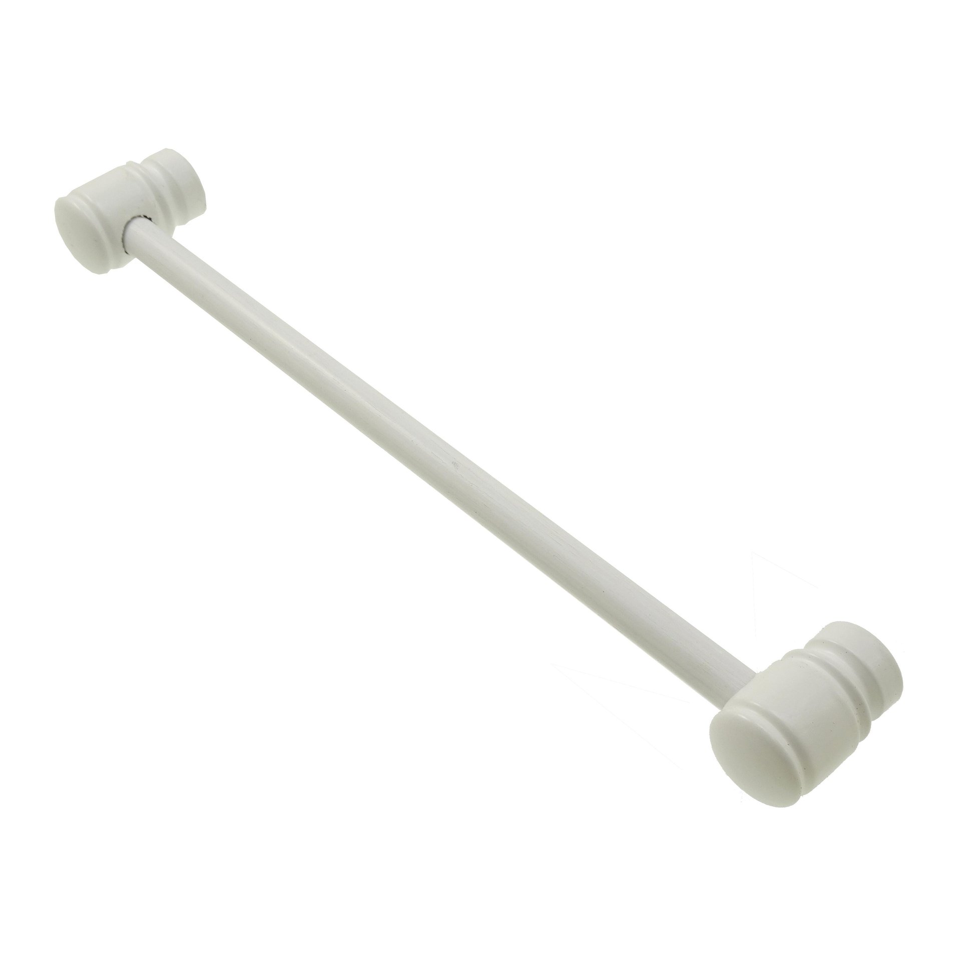 Kit bastone per tenda Zip in legno Ø 11 mm bianco laccato 80 cm