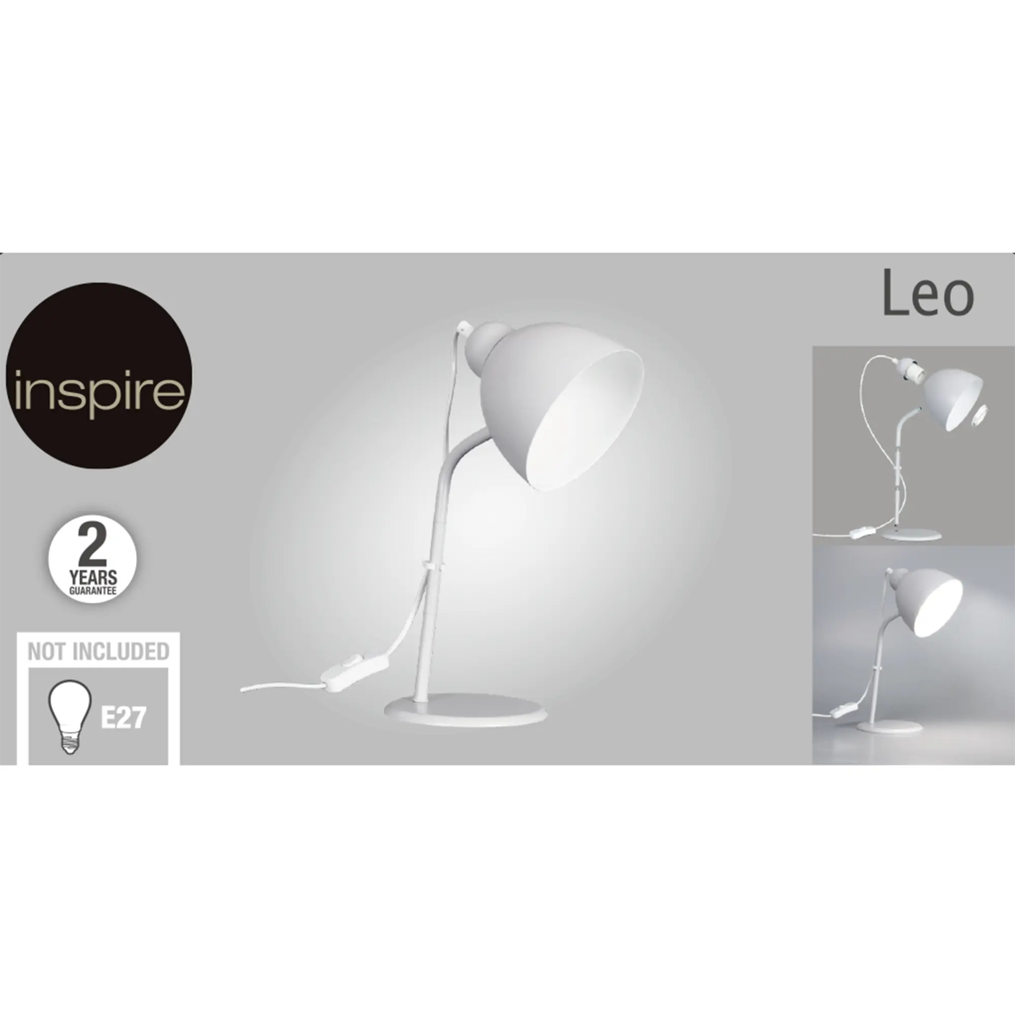 Lampada da scrivania Moderno Leo grigio , in metallo, INSPIRE - 2