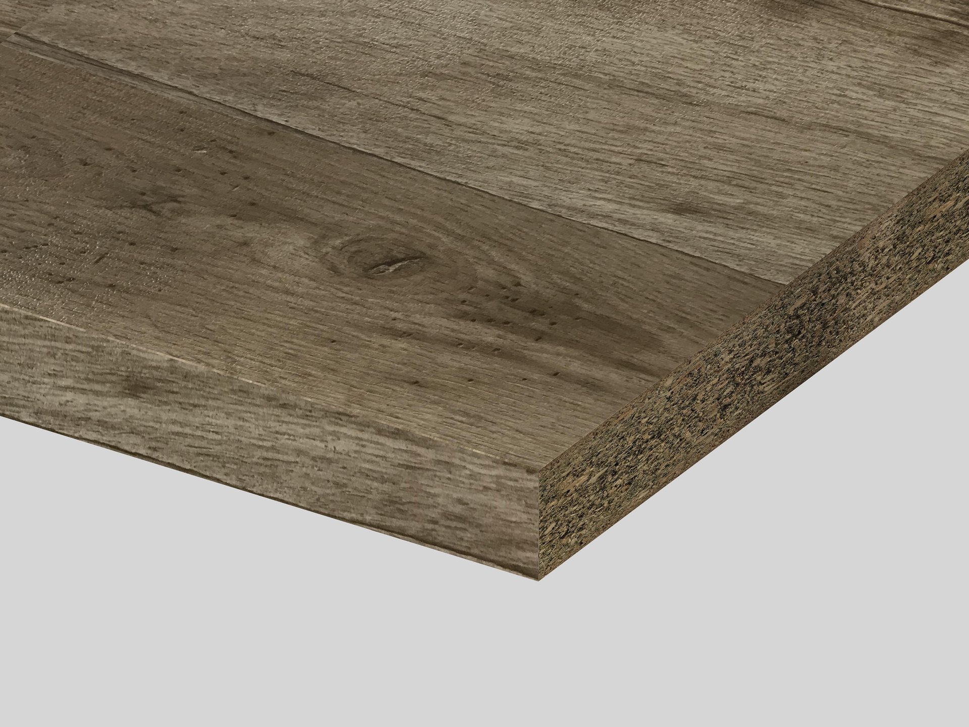 Piano di lavoro in truciolato laminato rovere naturale nodato L 250 x P 60 cm, spessore 3.9 cm