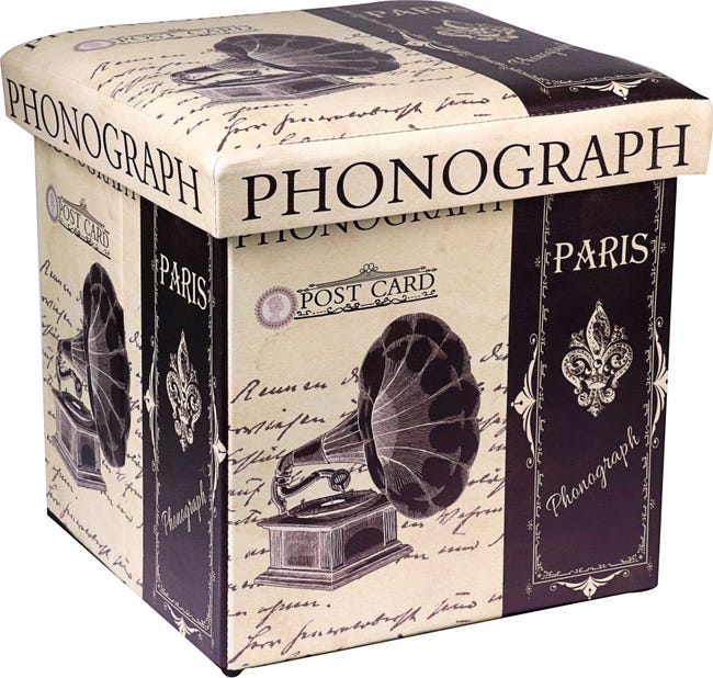 Pouf Phonograph multicolore 36 x 36cm - 1