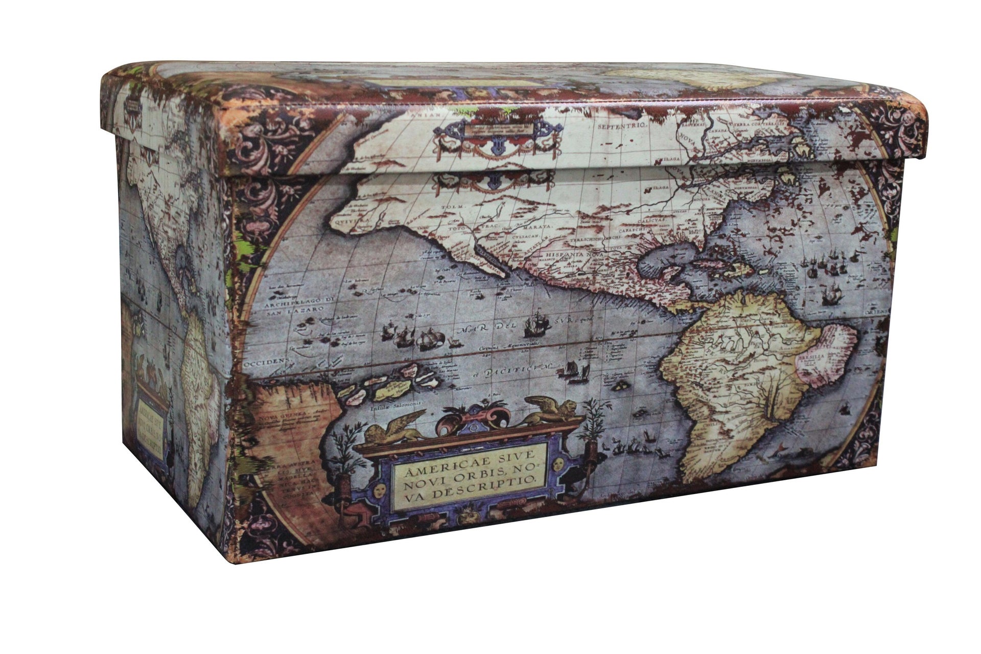 Baule Map L 76 x H 6 x P 40 cm Multicolore