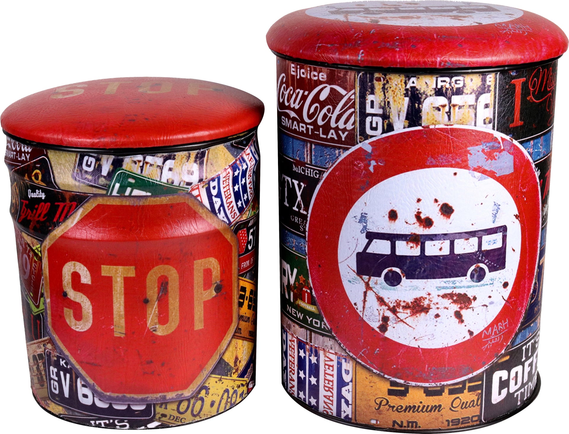 Pouf Busstop multicolore 45 x 37cm