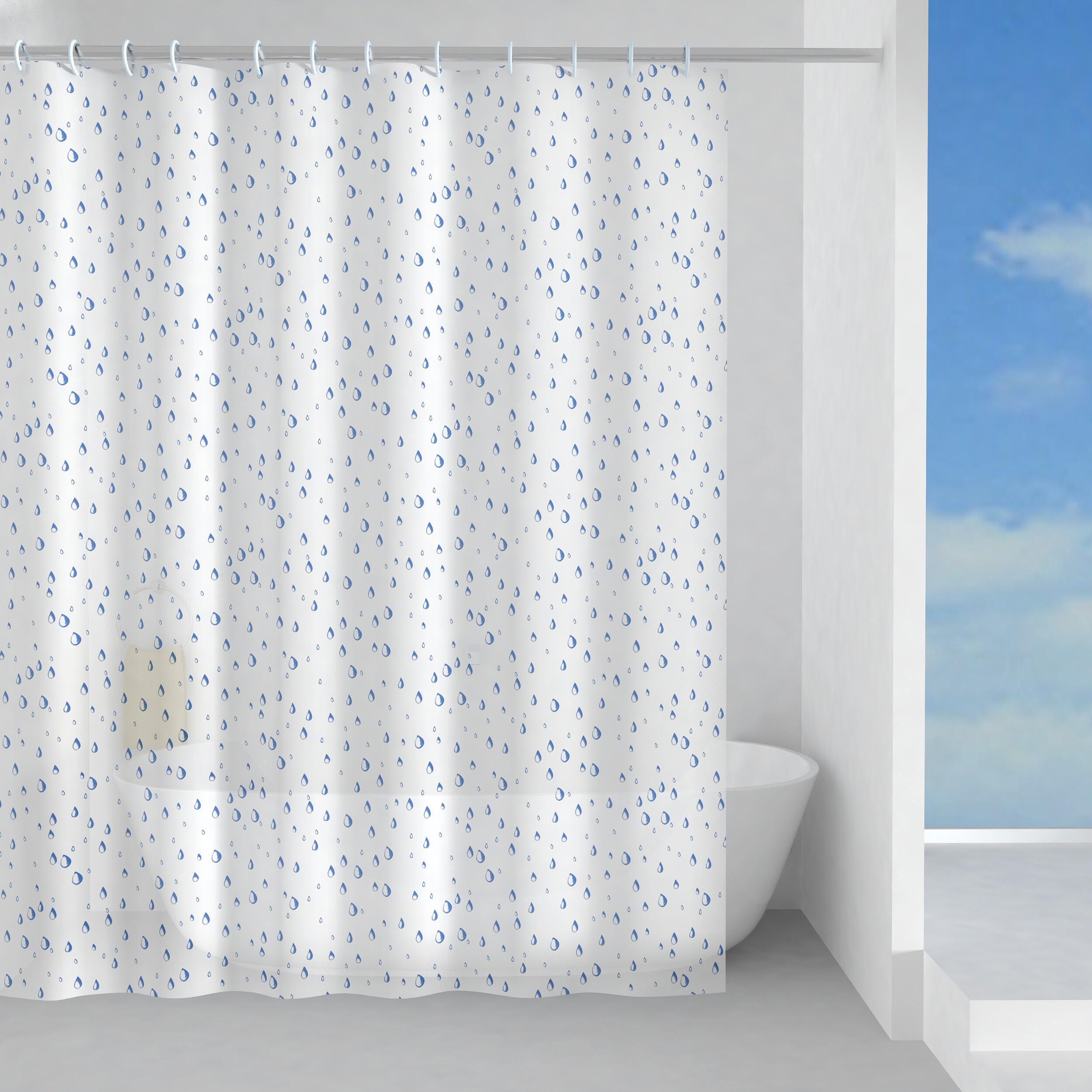 Tenda doccia Biglie in peva verde/blu L 120 x H 200 cm | Leroy Merlin
