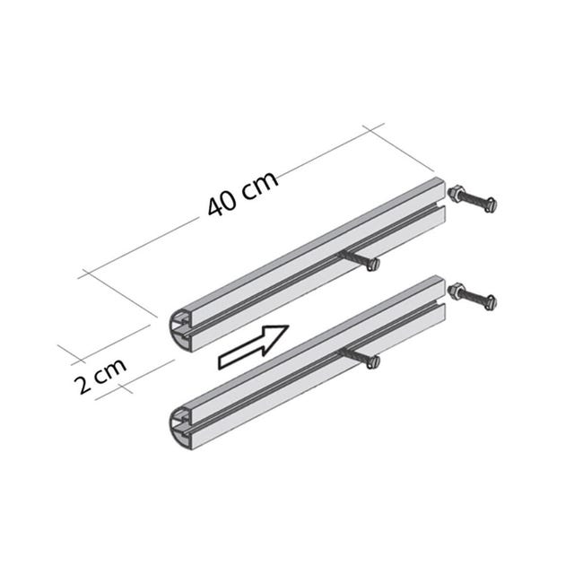 Kit di fissaggio per la cassetta postale in alluminio L 40 x H 9 cm - 1