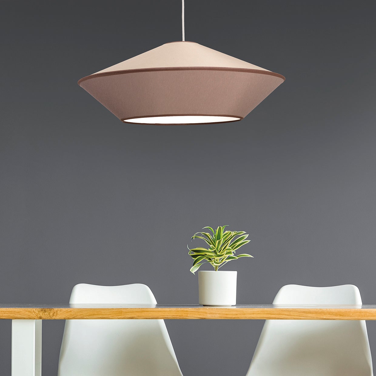 Lampadario Moderno Ufo Tortora E Cenere In Tessuto, D. 60 Cm | Leroy Merlin