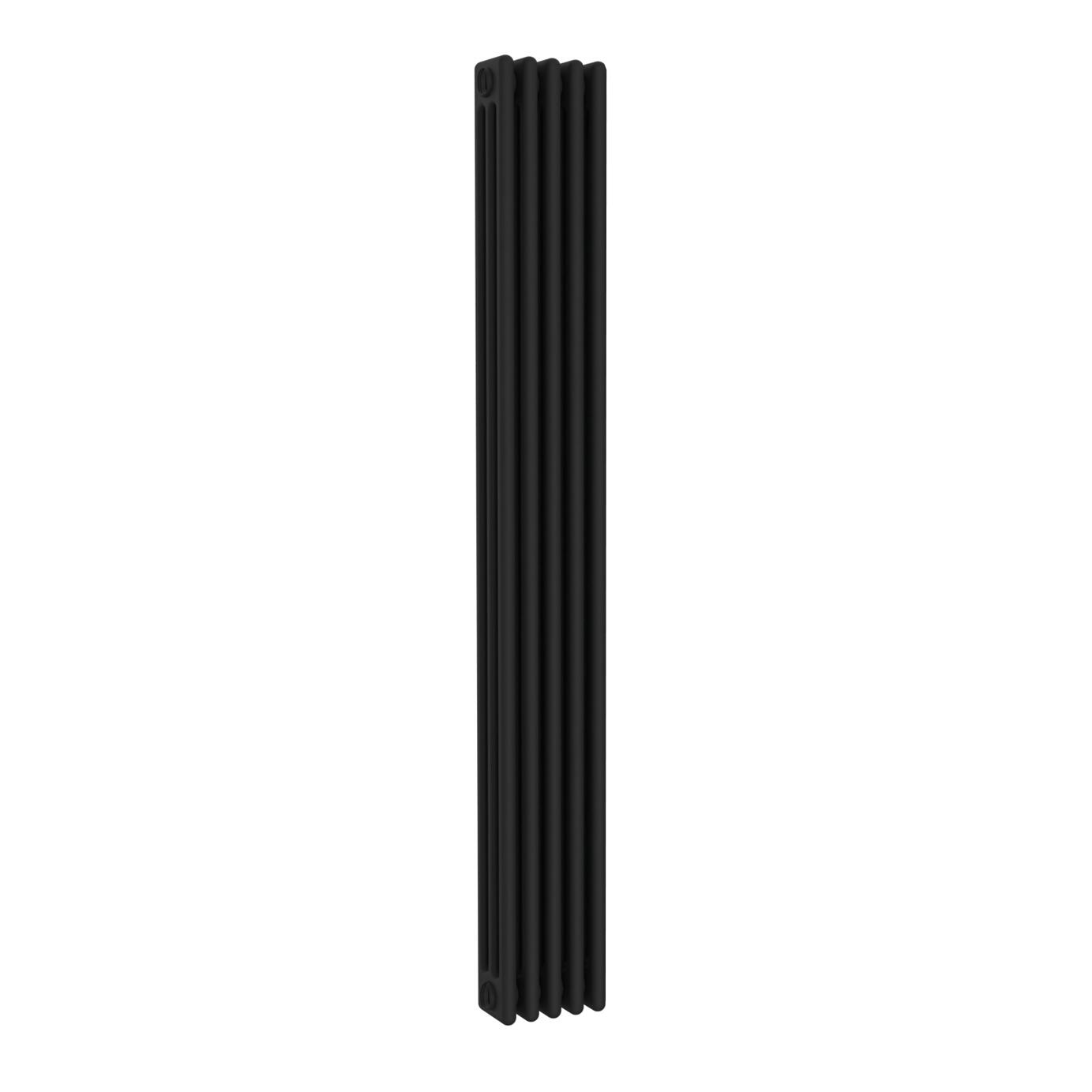 Radiatore acqua calda ERCOS nero opaco in acciaio 5 elementi interasse 173,5 cm