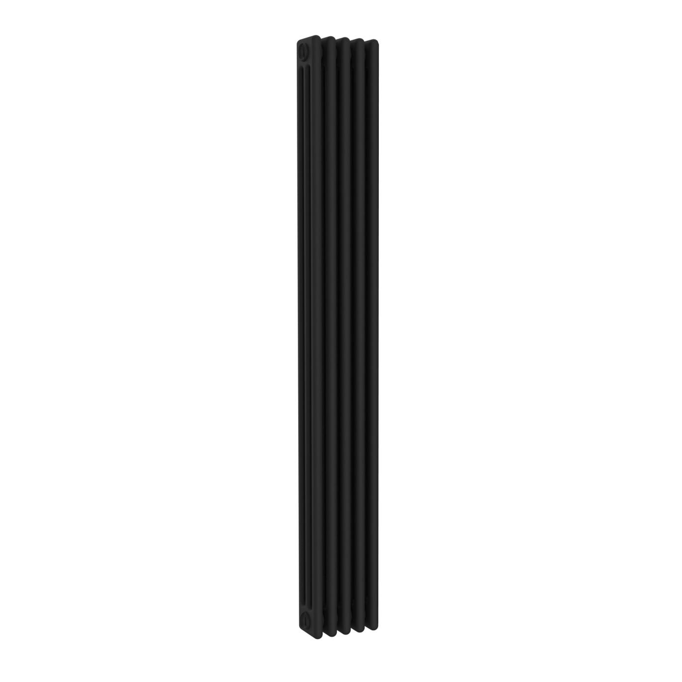 Radiatore acqua calda ERCOS nero opaco in acciaio 5 elementi interasse 193,5 cm