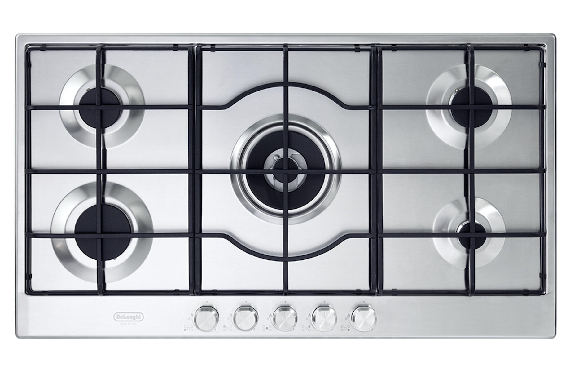 Piano cottura 5 fuochi L 90 cm SLF 590 LX DE'LONGHI grigio inox griglie in  acciaio smaltato | Leroy Merlin