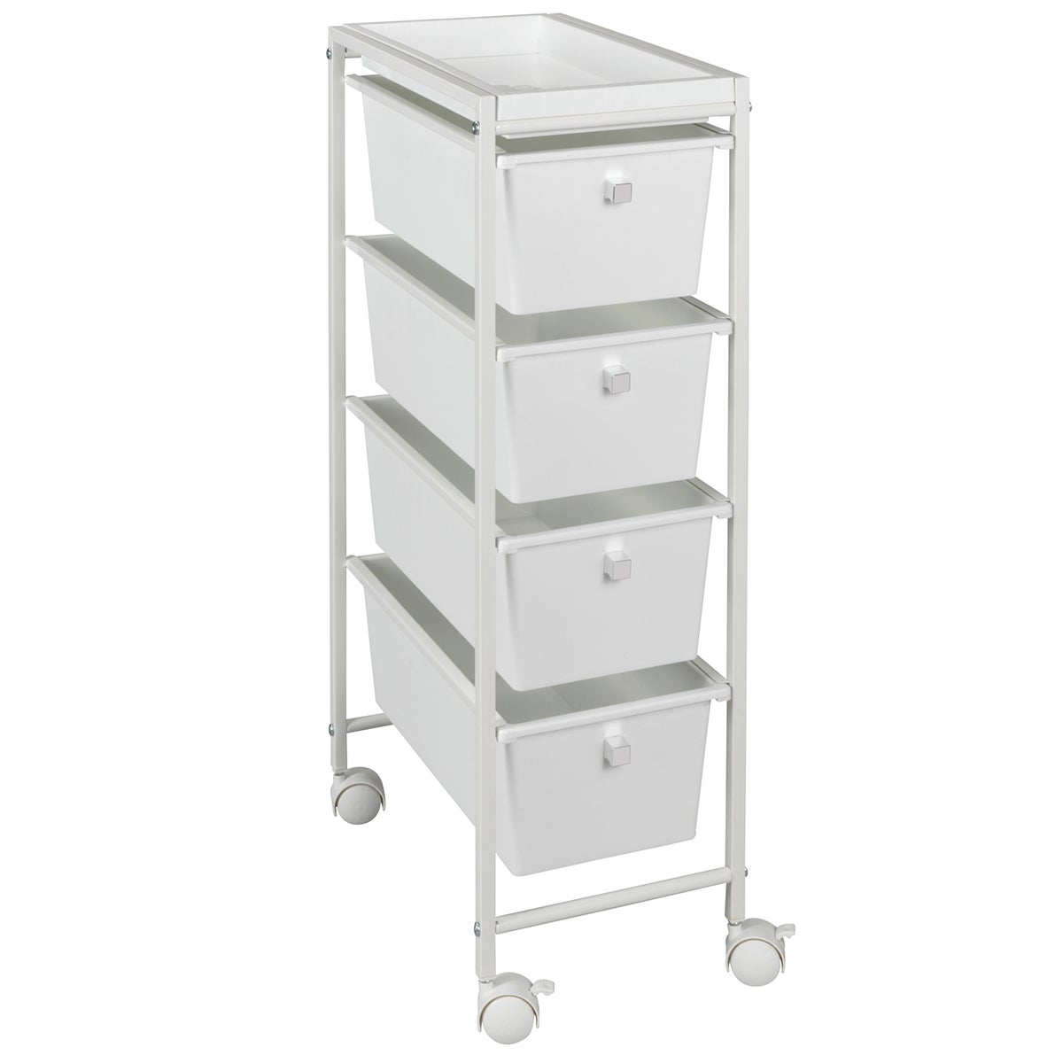 Carrello Da Cucina In Metallo Bianco L 385 X H 765 X P 225 Cm