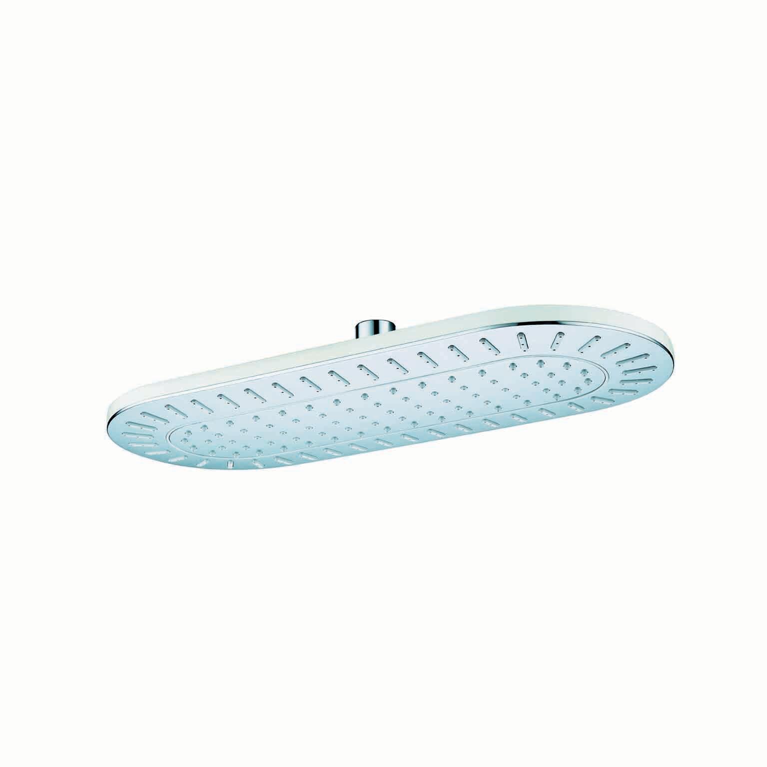 Soffione doccia Ares in abs argento e bianco cromato