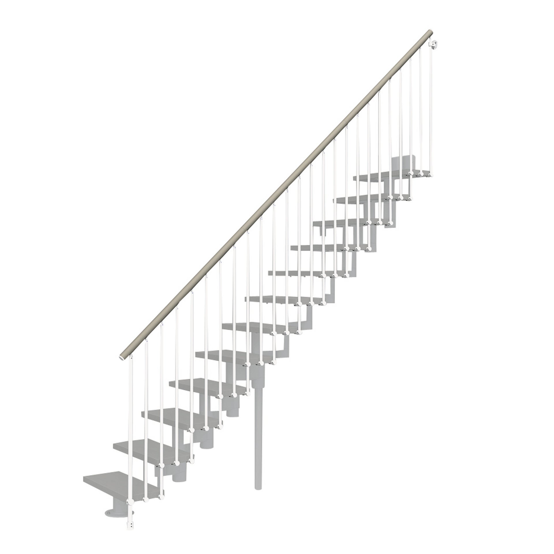 Parapetto Long in legno tortora e metallo bianco H 1000 mm