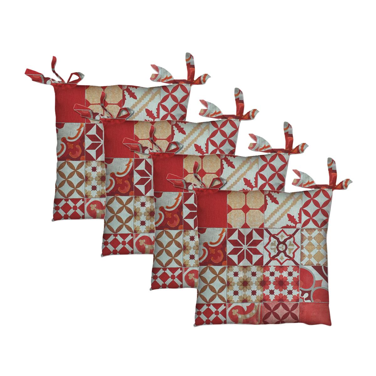 Copricuscino in lana crema e rosso 40x40 Diamond | Maisons du Monde