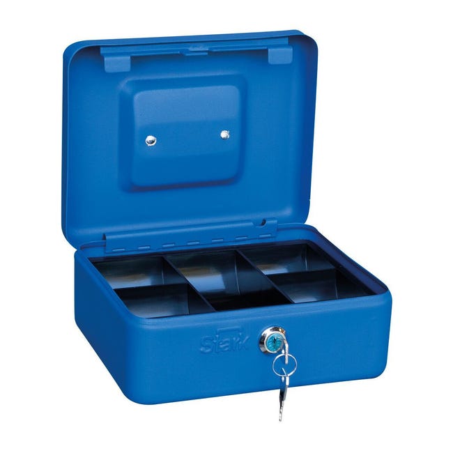 Cassetta porta valori PV02 in acciaio blu L 20 x P 16 x H 9 cm - 1