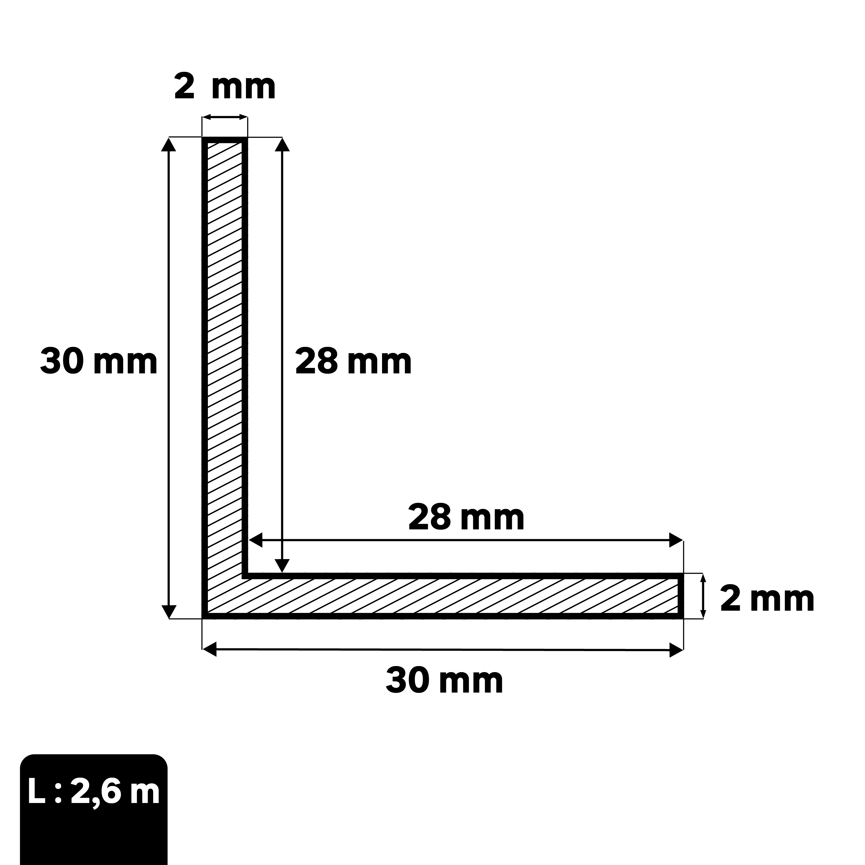Profilo angolare simmetrico STANDERS in pvc 2.6 m x 3 cm bianco - 2