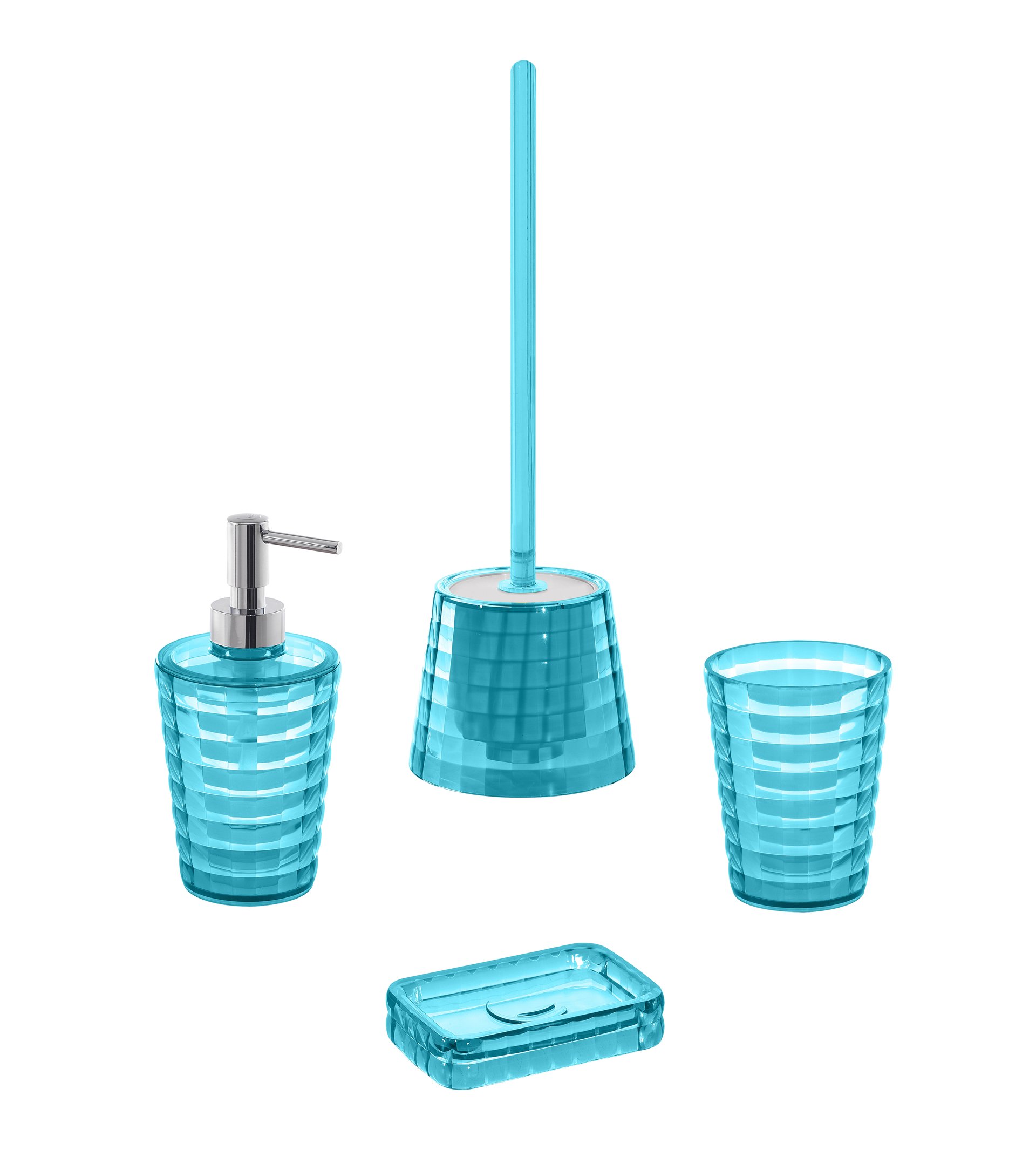 Set di accessori per bagno turchese in plastica