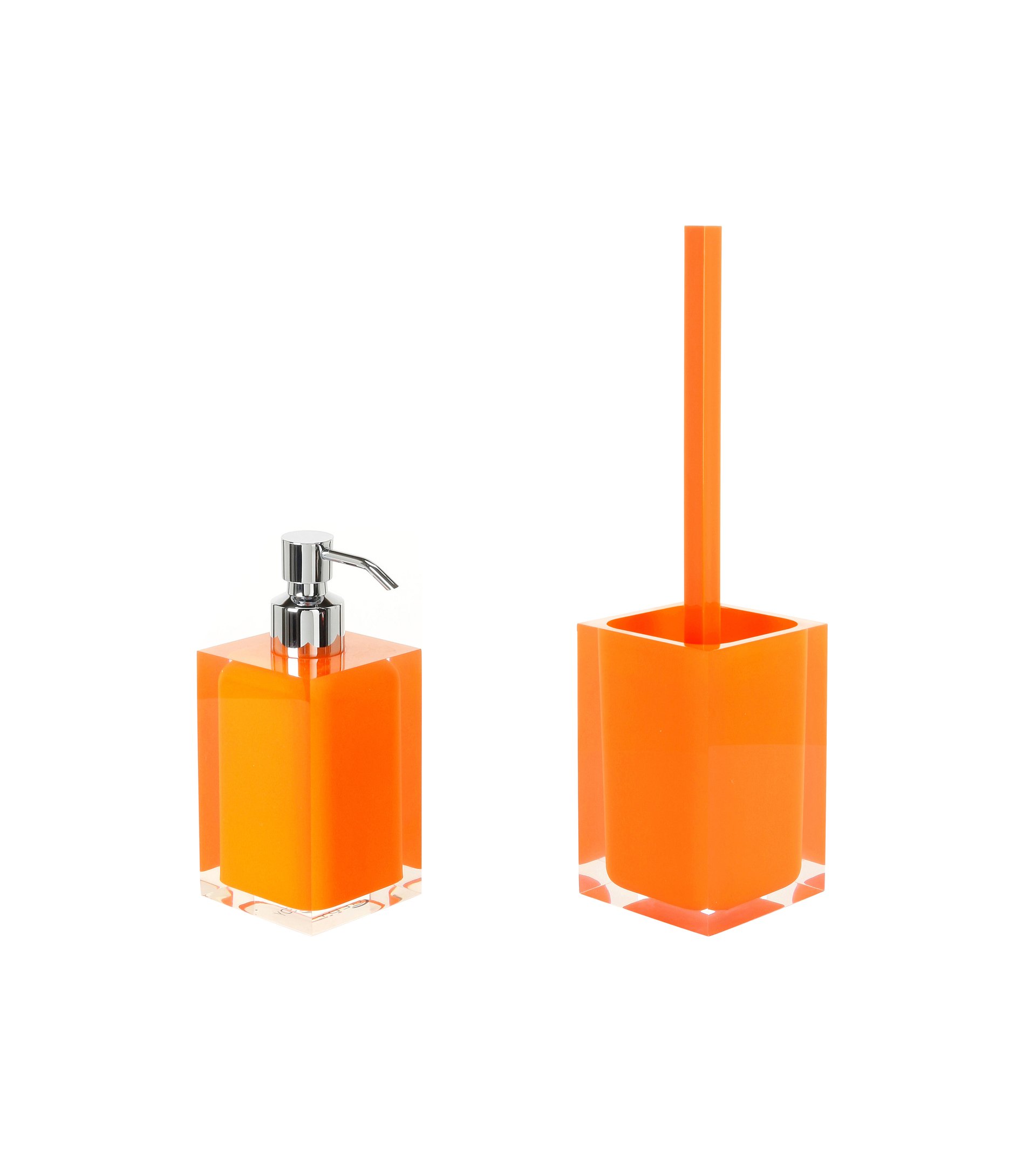 Set di accessori per bagno arancio in resina