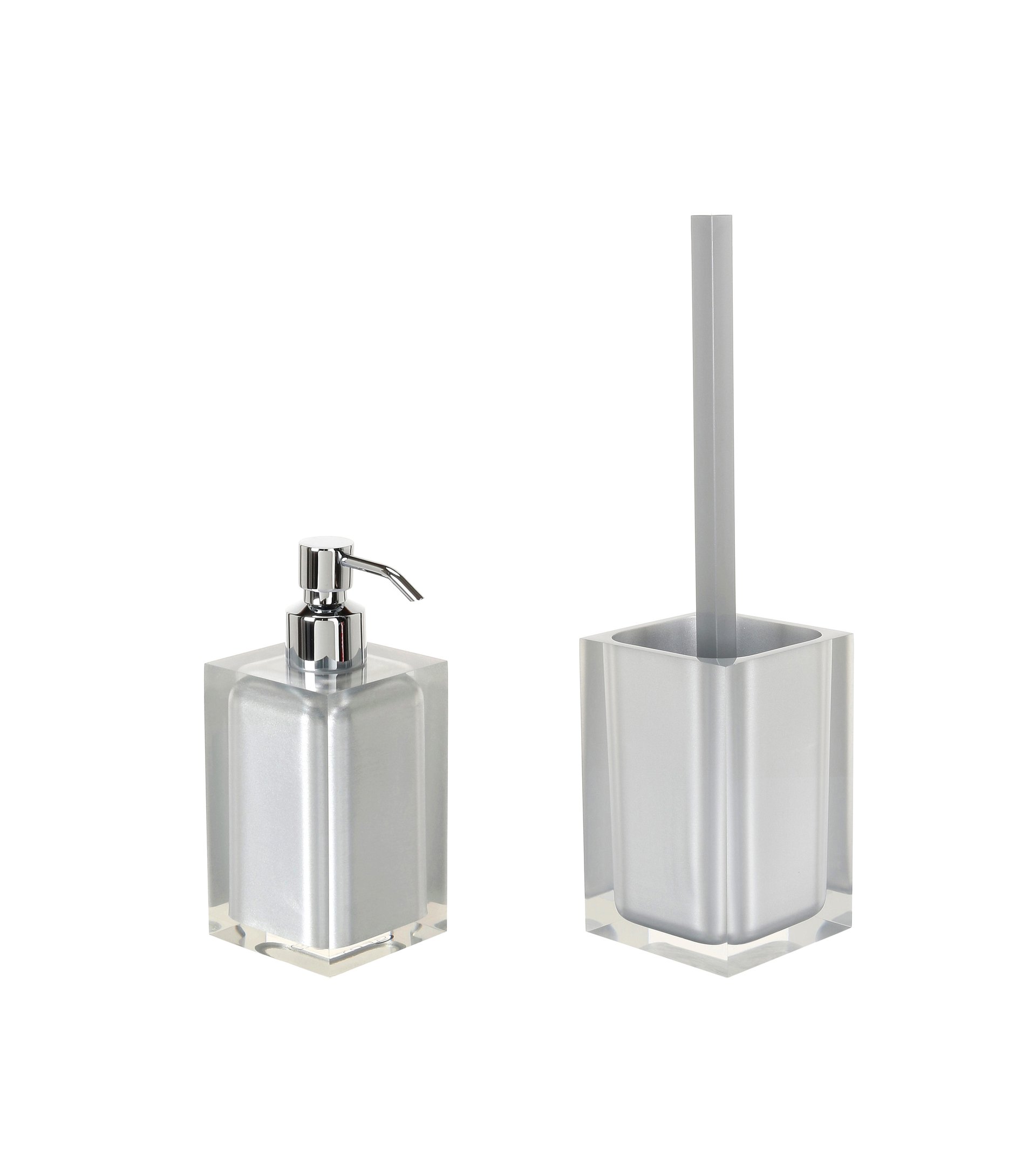 Set di accessori per bagno argento in resina