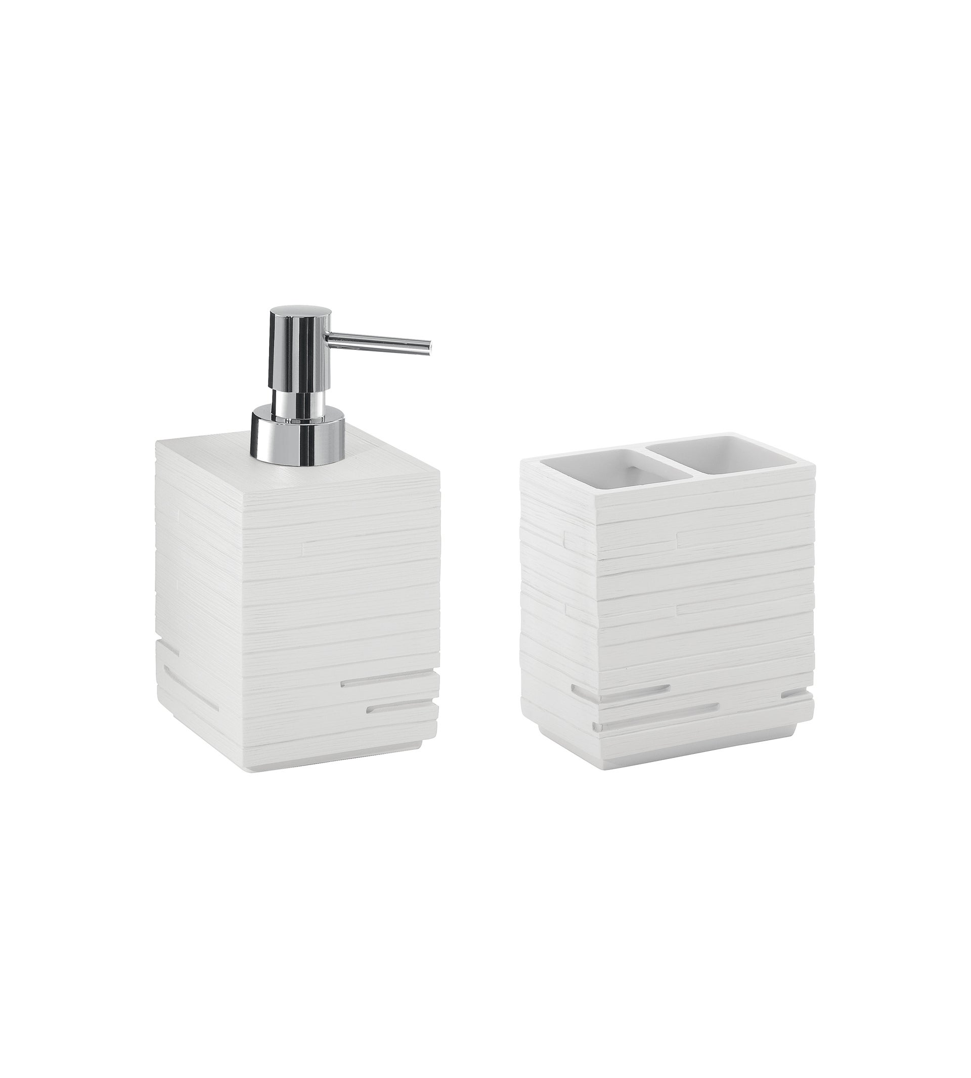 Set di accessori per bagno bianco in resina