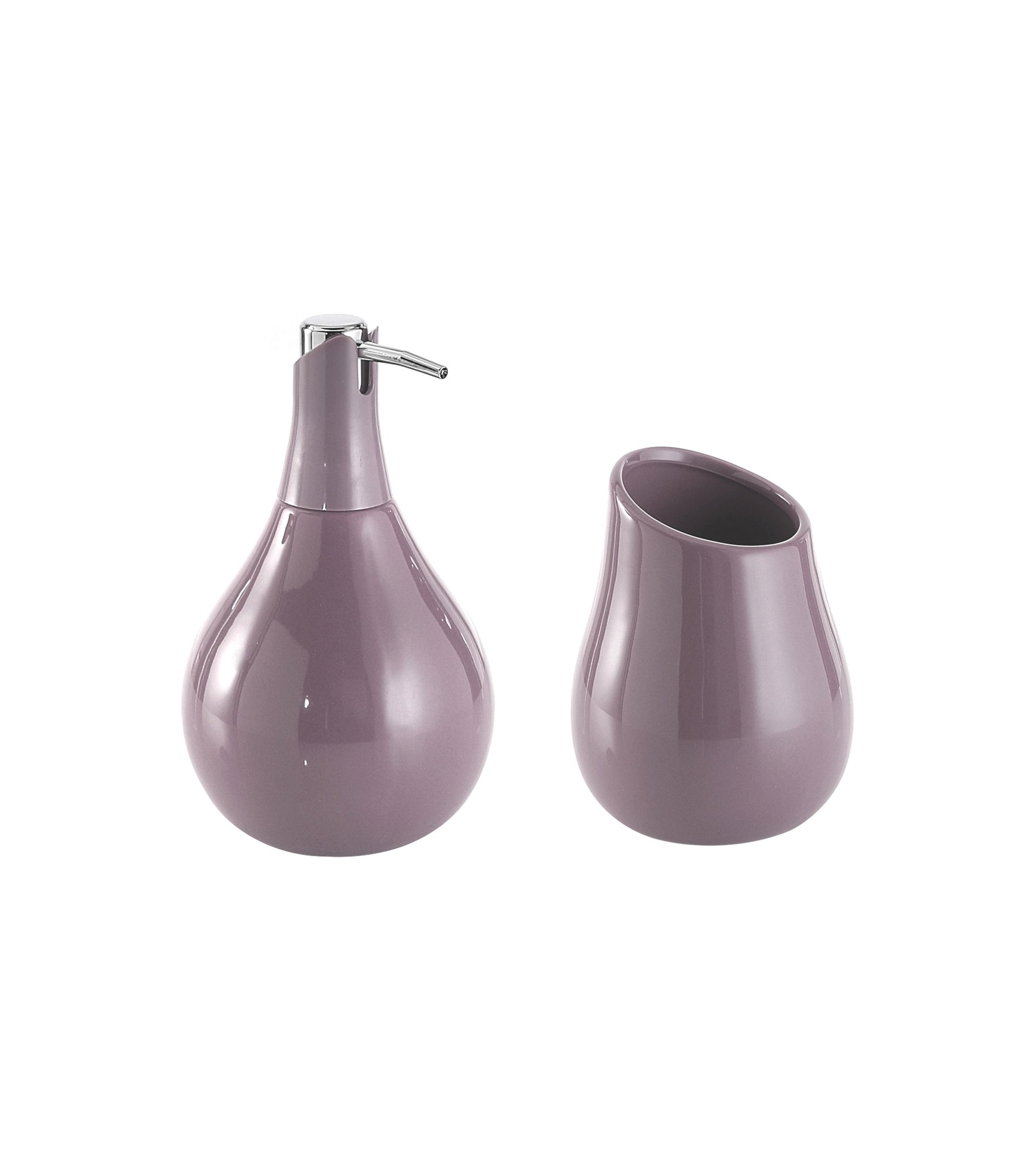 Set di accessori per bagno lilla in ceramica