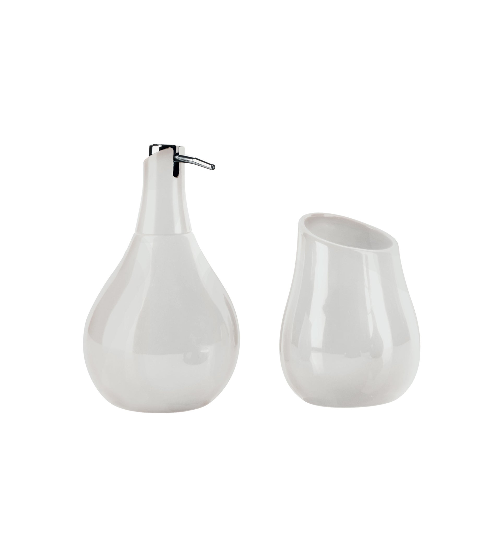 Set di accessori per bagno bianco in ceramica