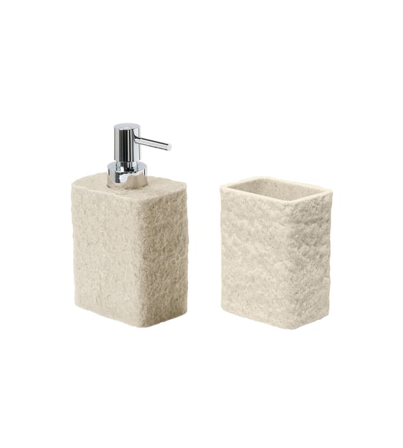 Set Di Accessori Per Bagno Beige In Resina Leroy Merlin Set Accessori Bagno Leroy Merlin