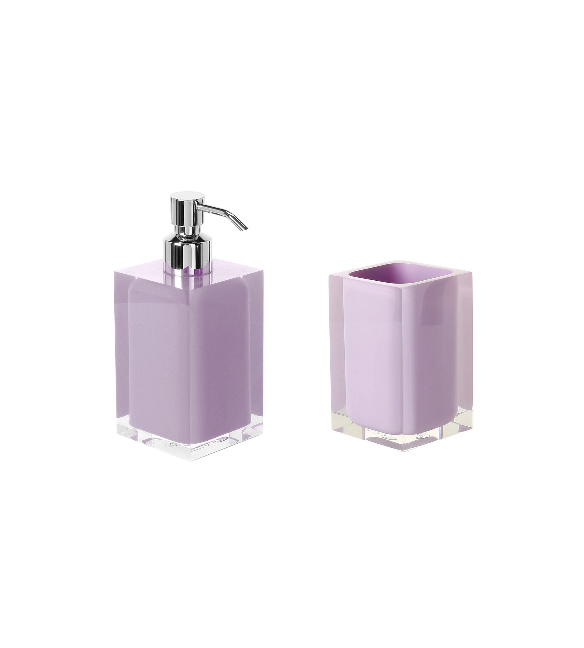 Set di accessori per bagno lilla in resina