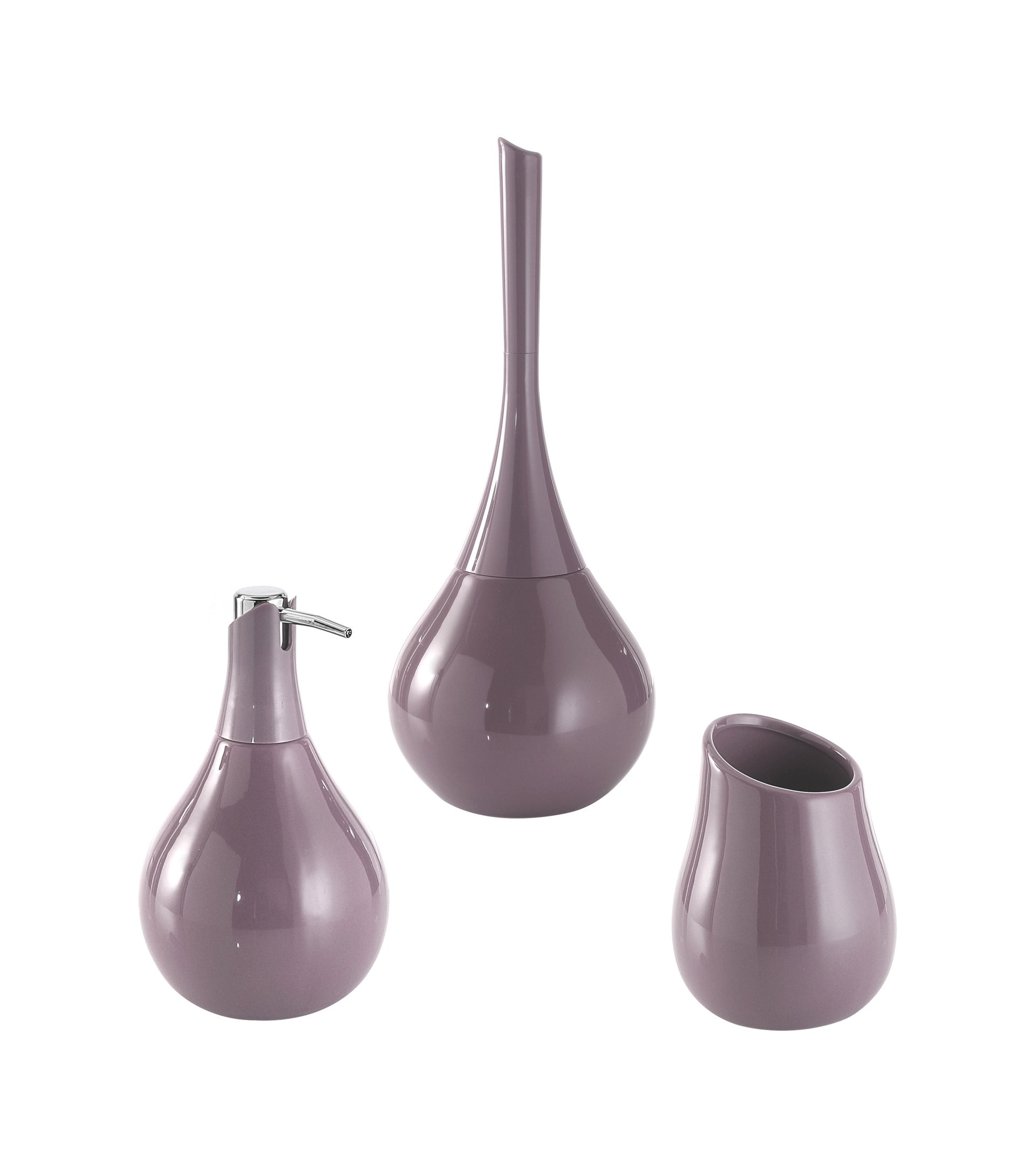 Set di accessori per bagno lilla in ceramica