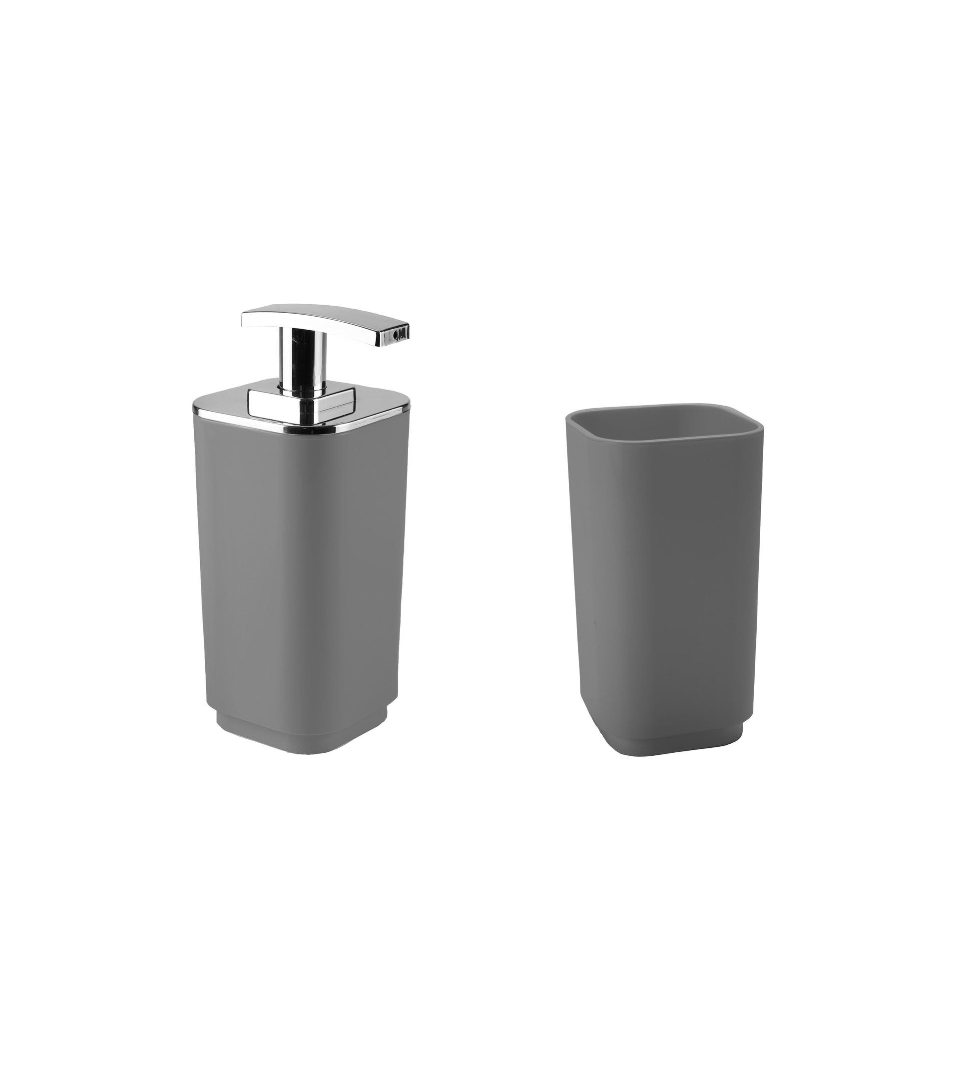 Set di accessori per bagno grigio in plastica