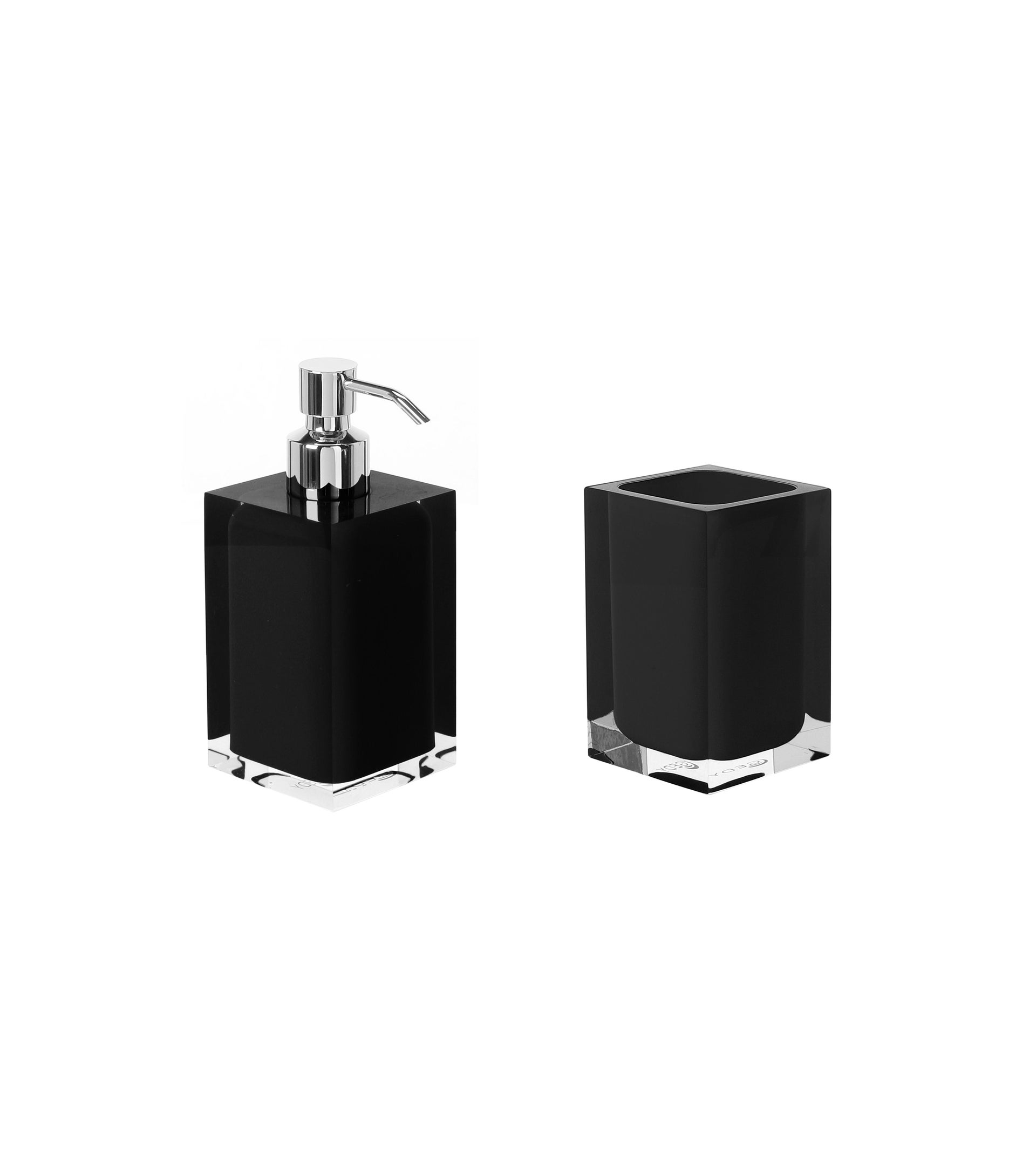Set di accessori per bagno nero in resina