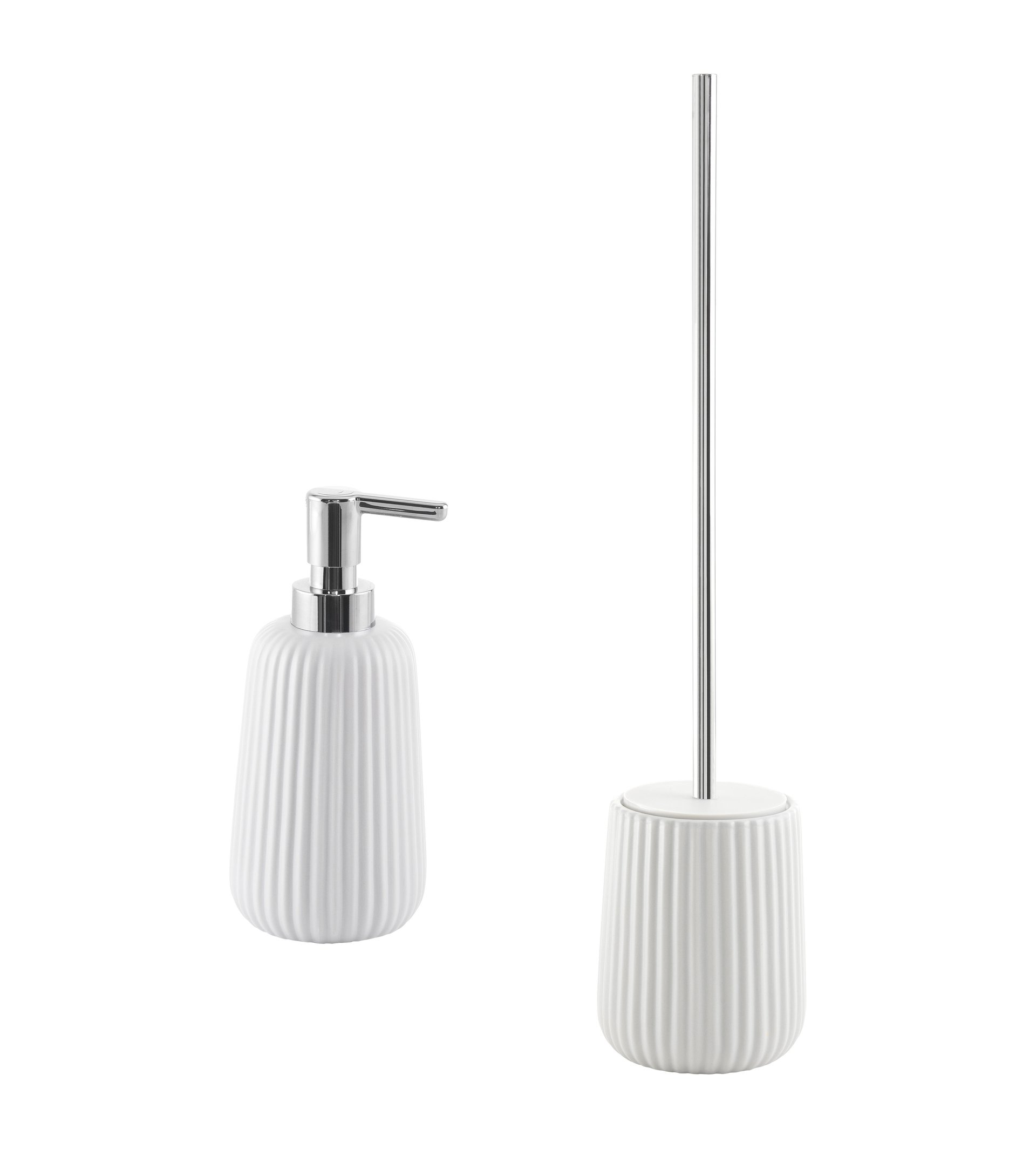 Set di accessori per bagno bianco in ceramica