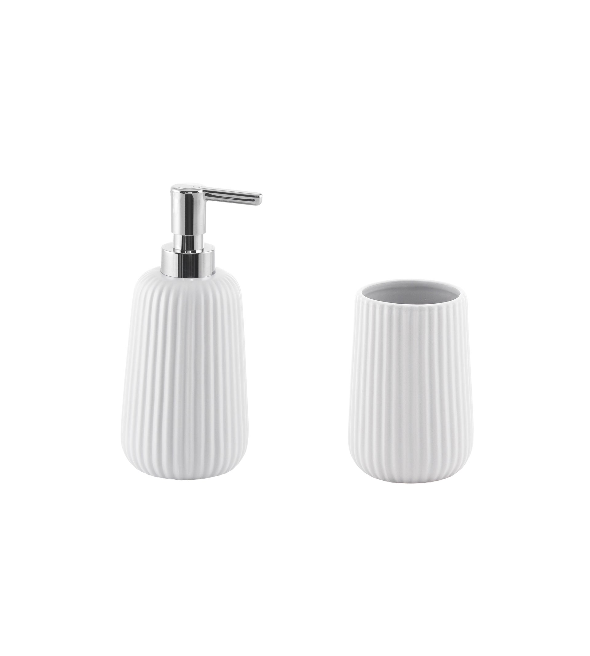 Set di accessori per bagno bianco in ceramica
