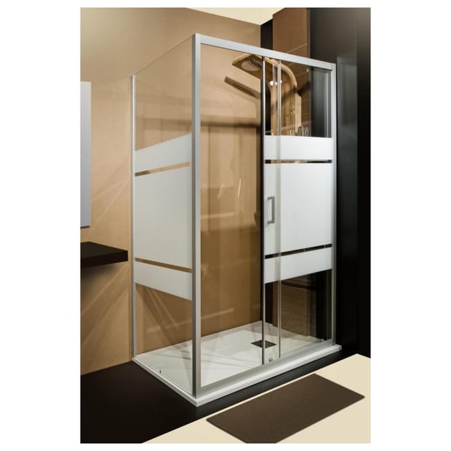 Box Doccia Angolare Porta Scorrevole E Lato Fisso Rettangolare Sinque 110 X 70 Cm H 190 Cm In Vetro Temprato Spessore 5 Mm Serigrafato Argento Leroy Merlin Box Doccia 110 X 70